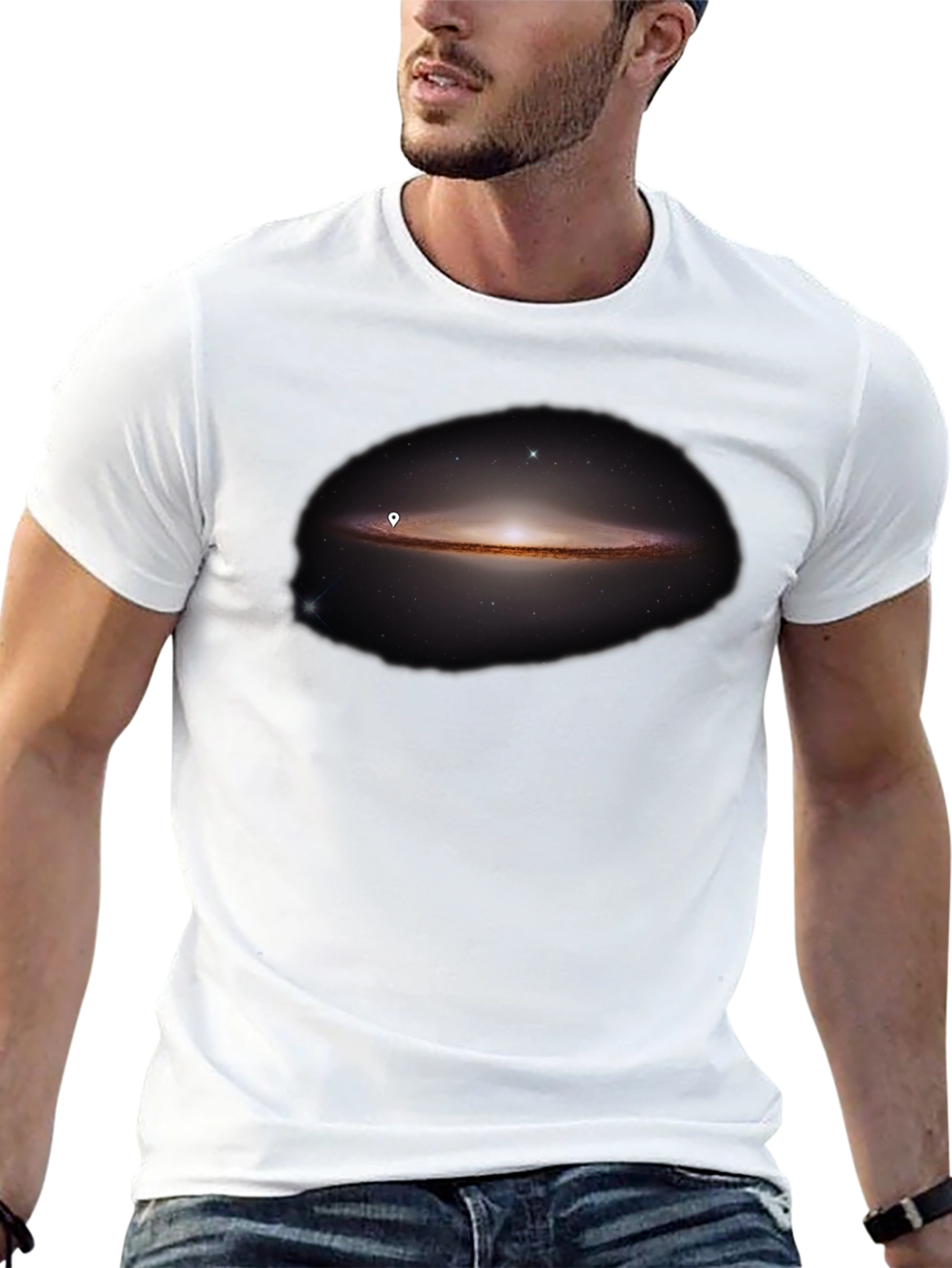 Galaxy Print Black T-Shirt