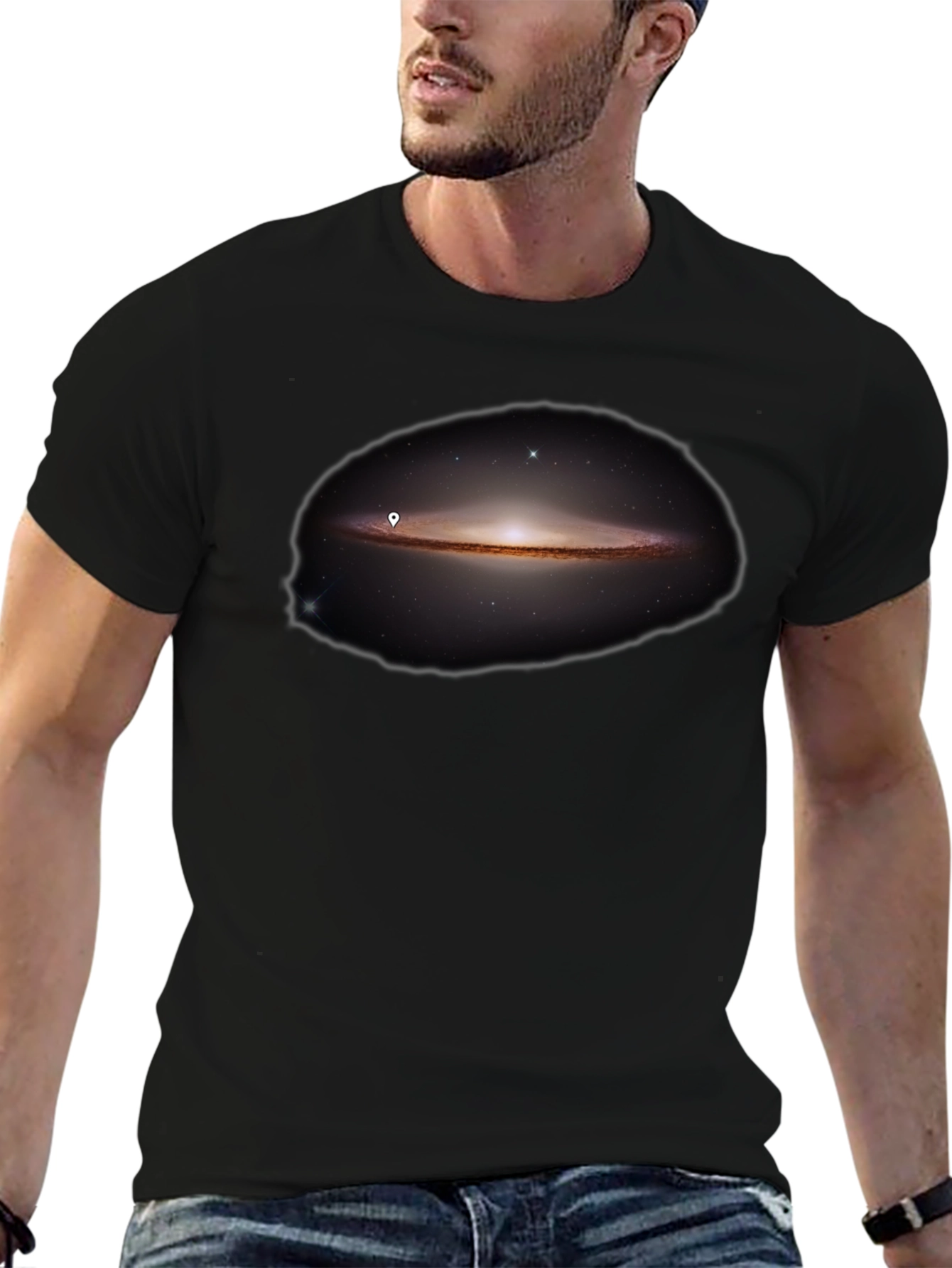 Galaxy Print Black T-Shirt