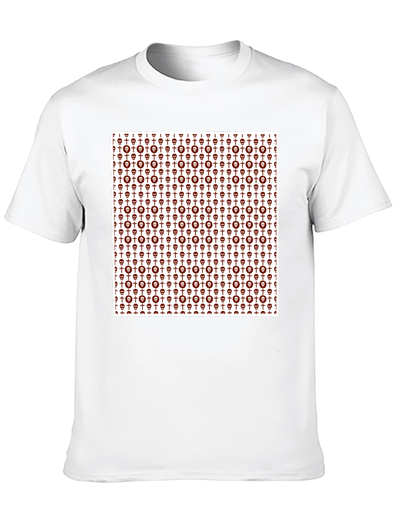 Skull & Cross Graphic Print Crew Neck Tee