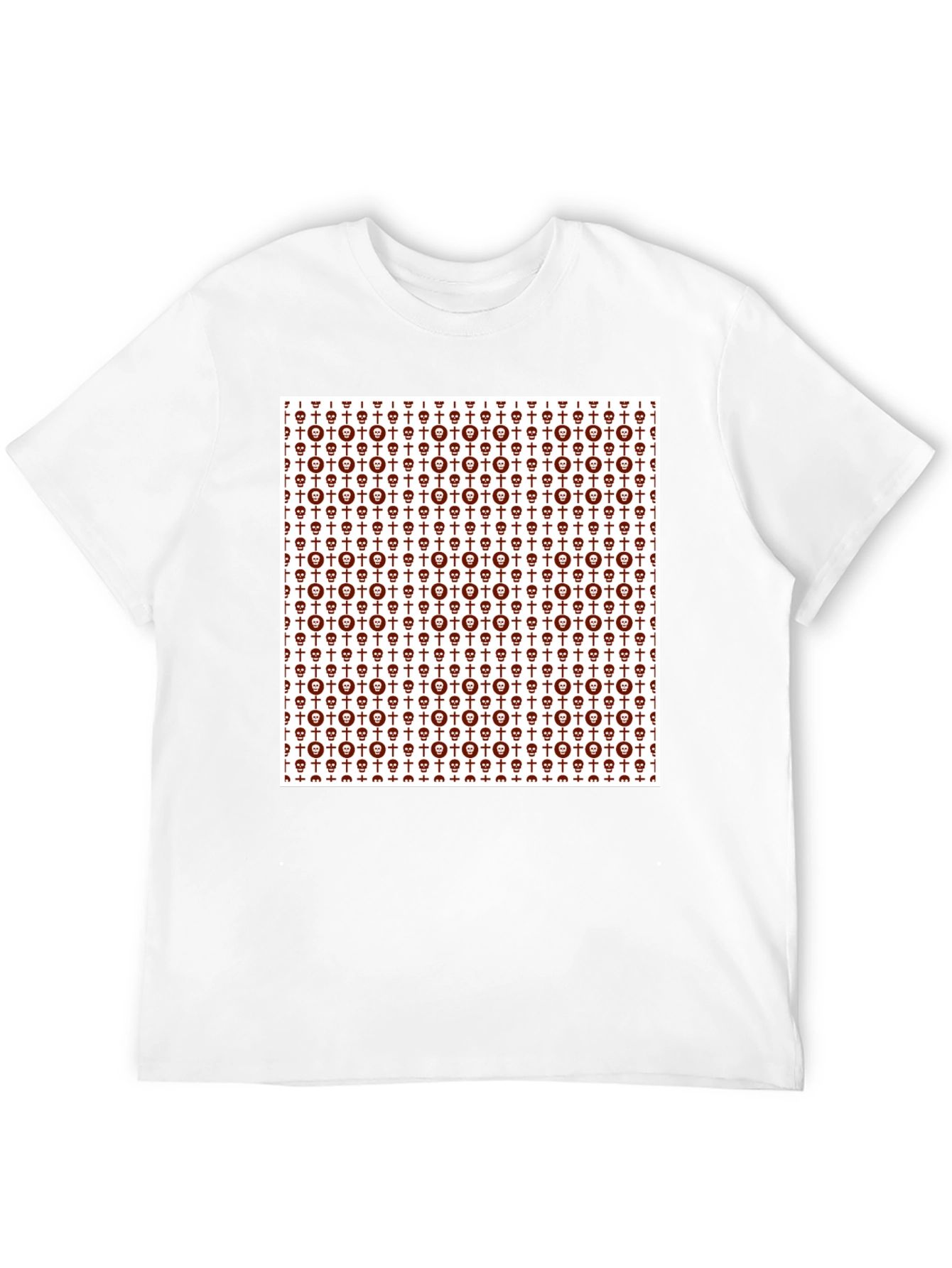 Skull & Cross Graphic Print Crew Neck Tee
