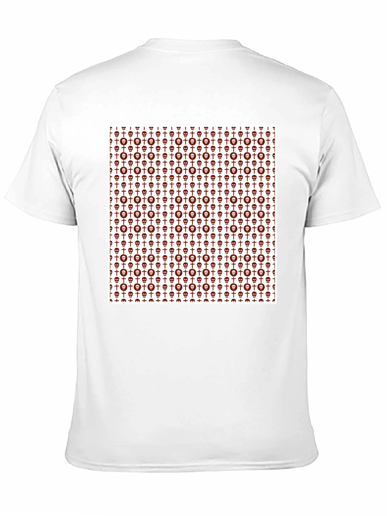 Skull & Cross Graphic Print Crew Neck Tee