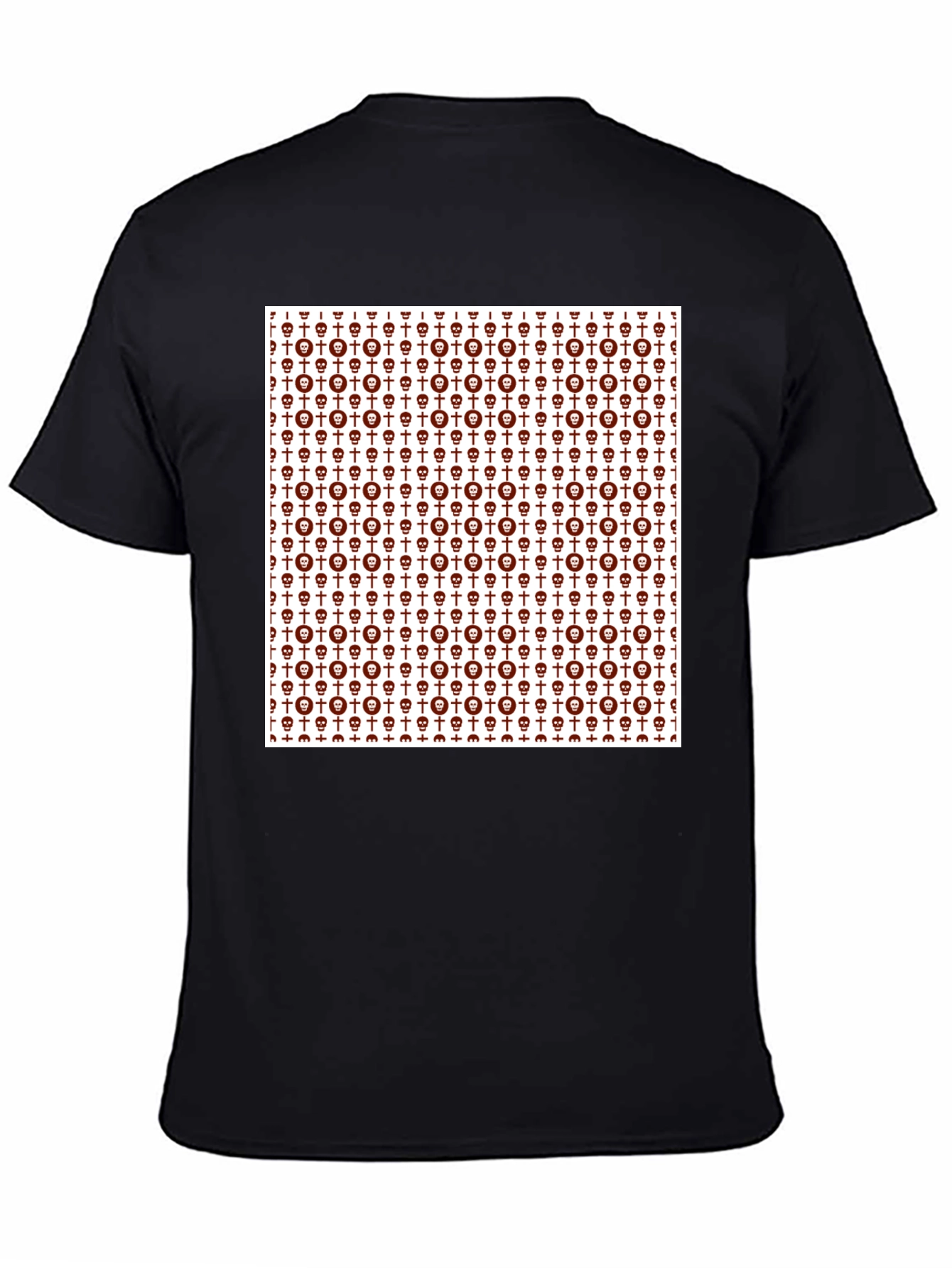 Skull & Cross Graphic Print Crew Neck Tee