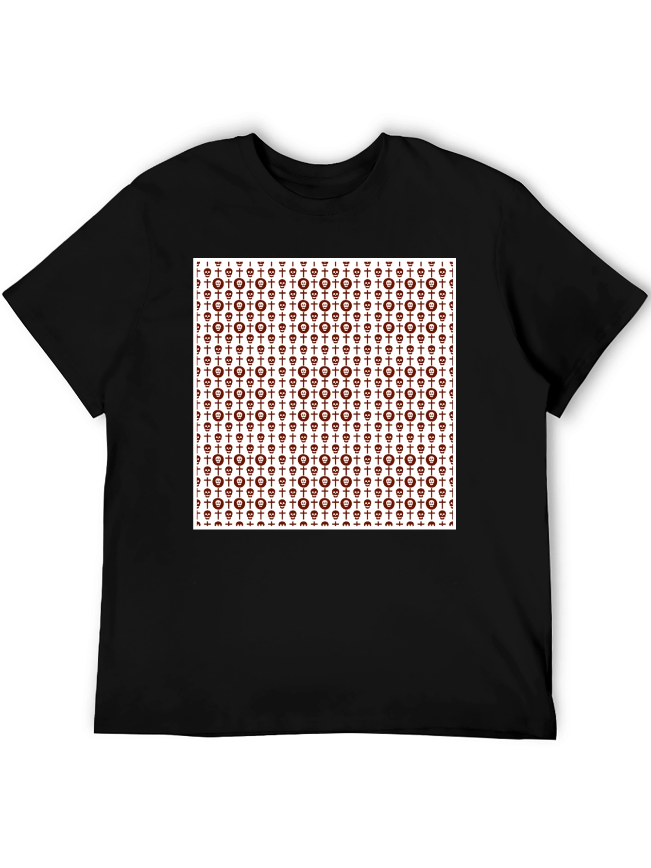 Skull & Cross Graphic Print Crew Neck Tee
