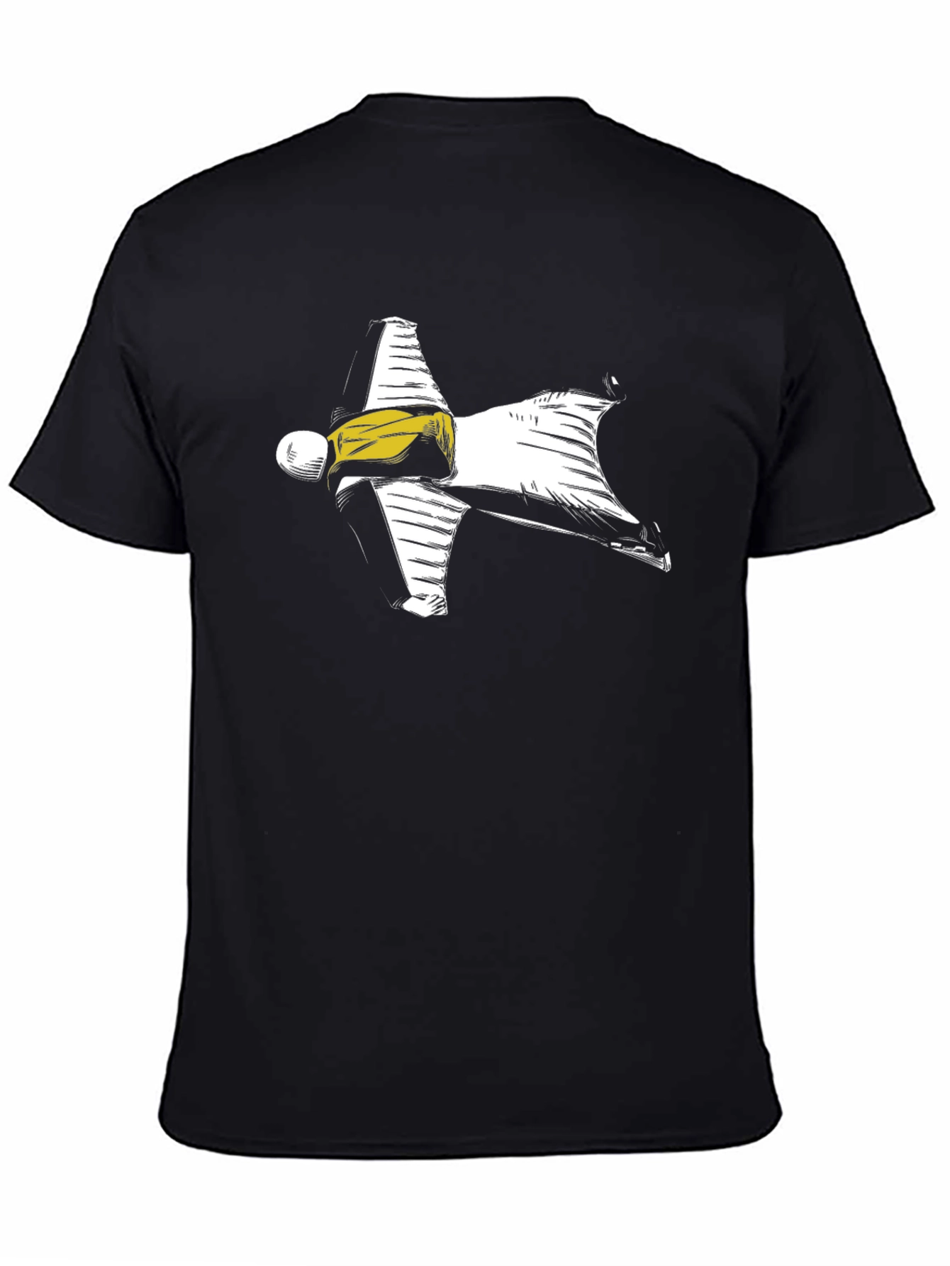 Wingsuit Skydiver Graphic Tee - Black