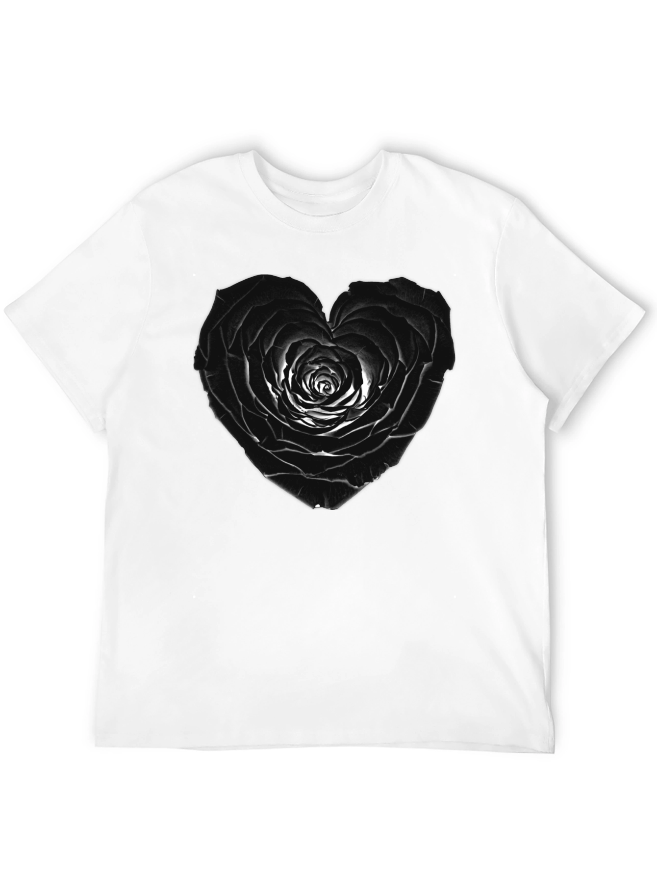 Black Rose Heart Tee - Unique Graphic T-Shirt