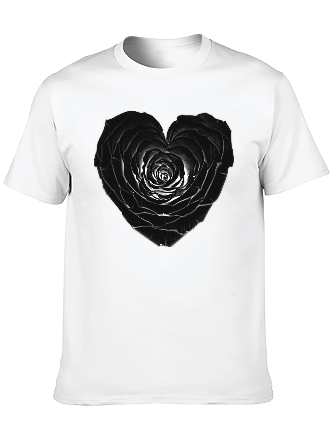 Black Rose Heart Tee - Unique Graphic T-Shirt