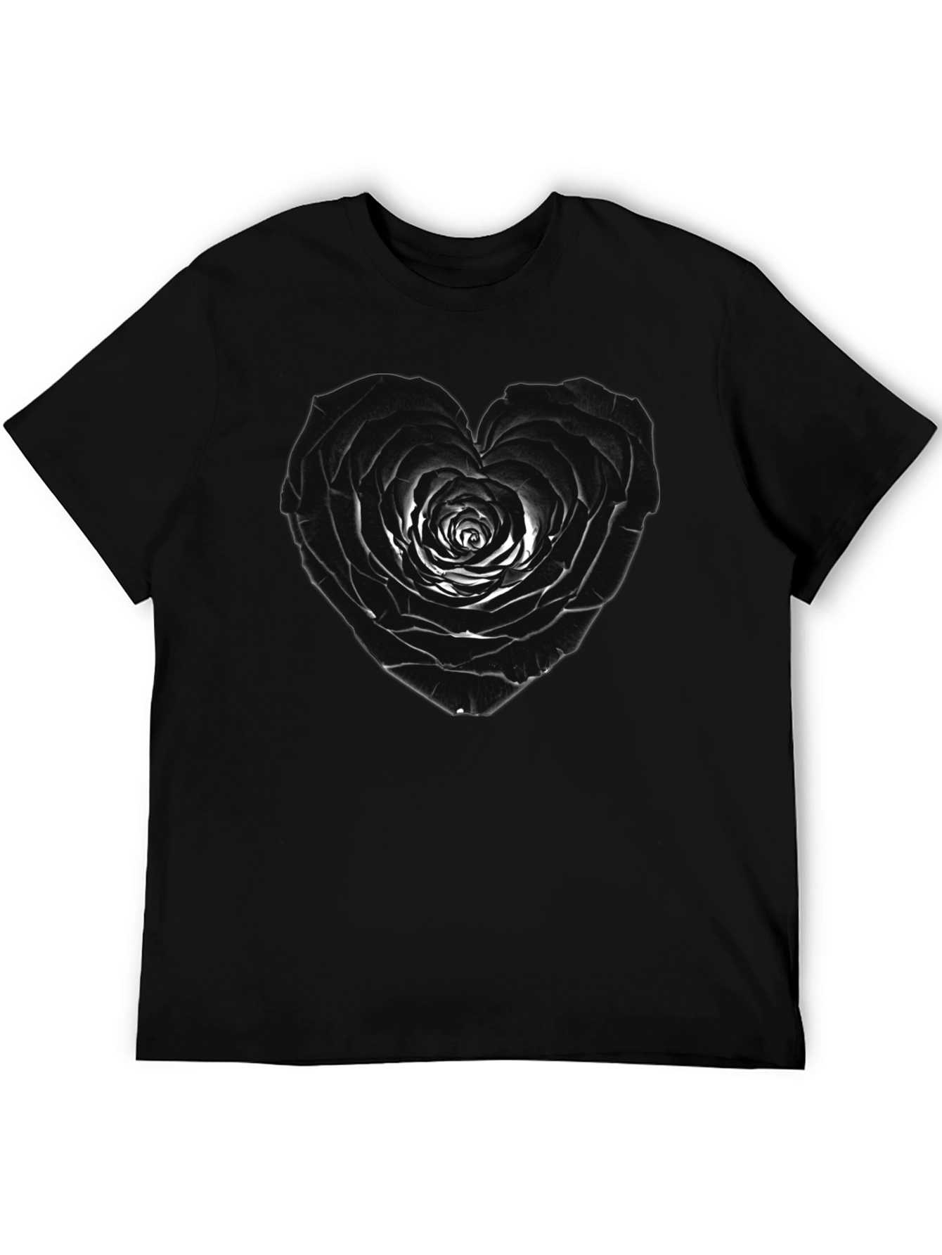 Black Rose Heart Tee - Unique Graphic T-Shirt