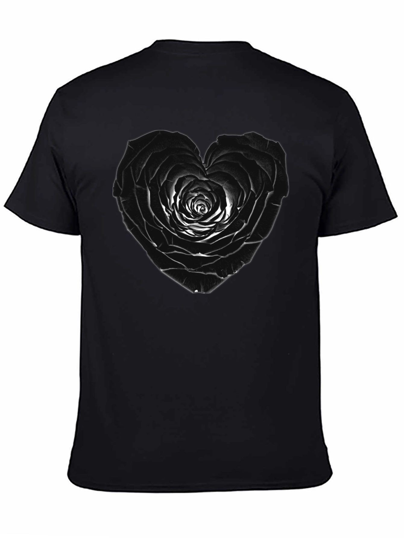 Black Rose Heart Tee - Unique Graphic T-Shirt