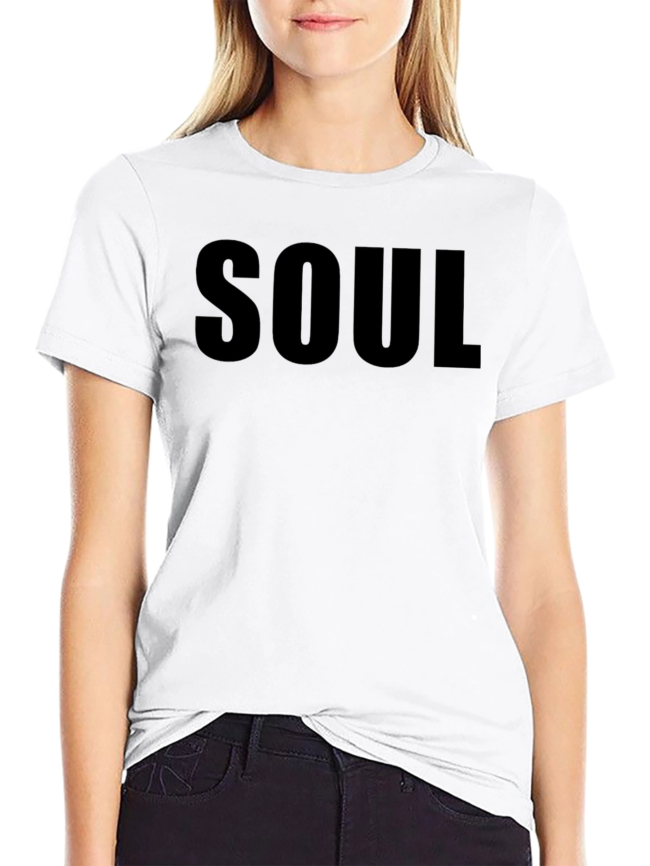 Mens Black SOUL Graphic T-Shirt - Casual Cotton Tee