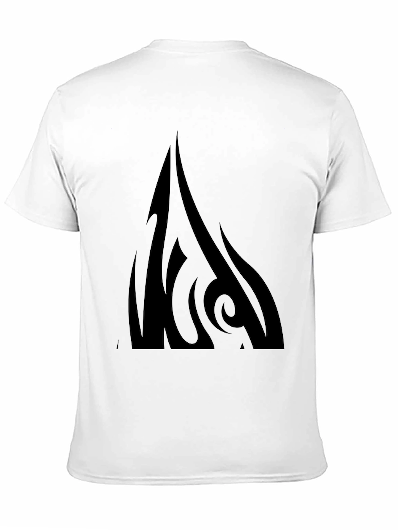 Mens Black Graphic Tee - Tribal Flame Design