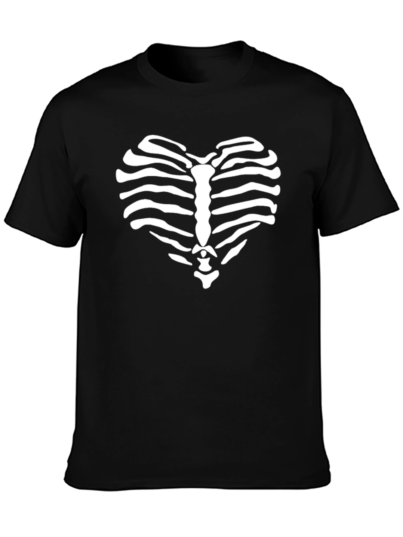 Heart Rib Cage Graphic Tee - Mens Black T-Shirt