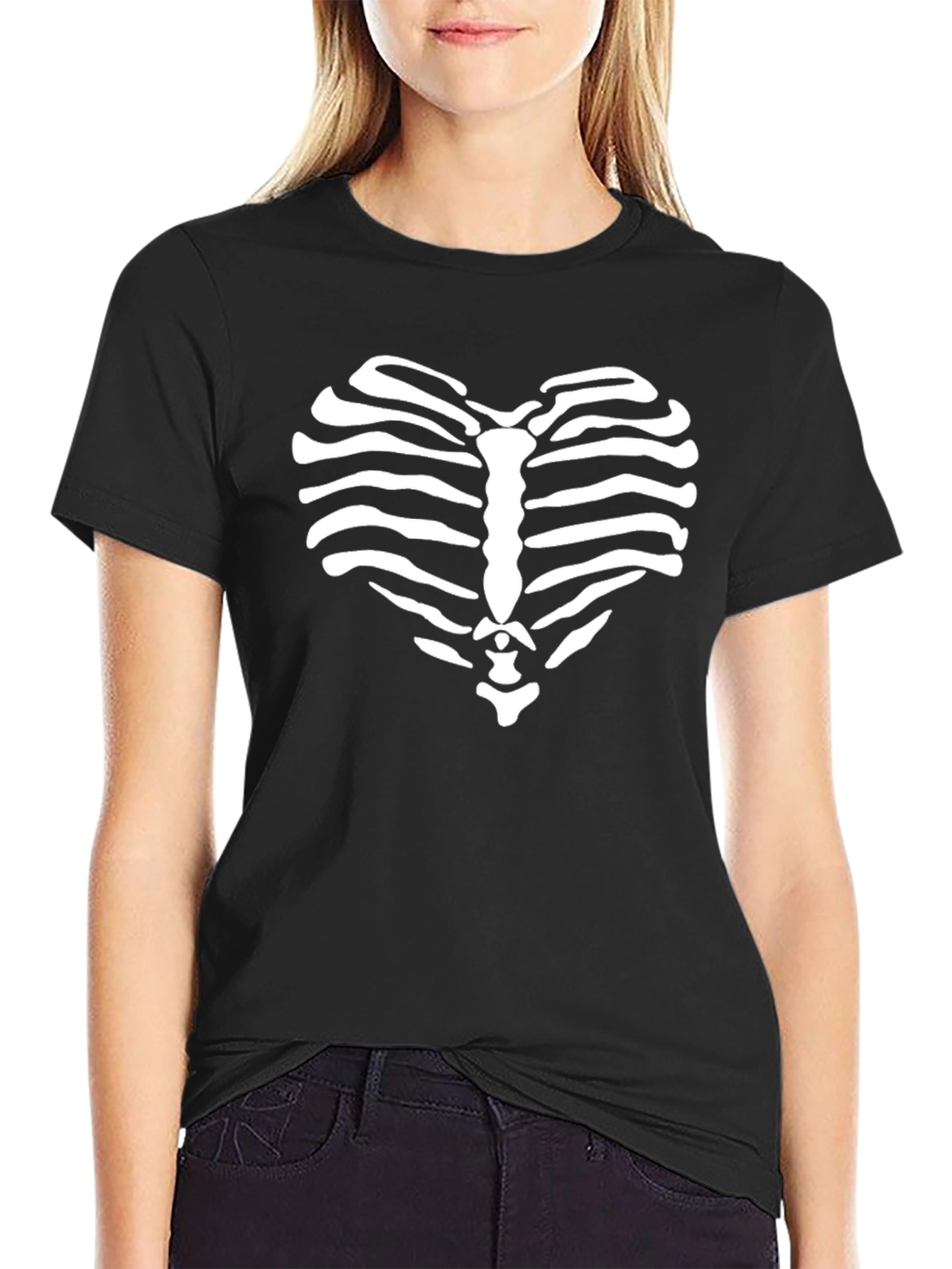 Heart Rib Cage Graphic Tee - Mens Black T-Shirt