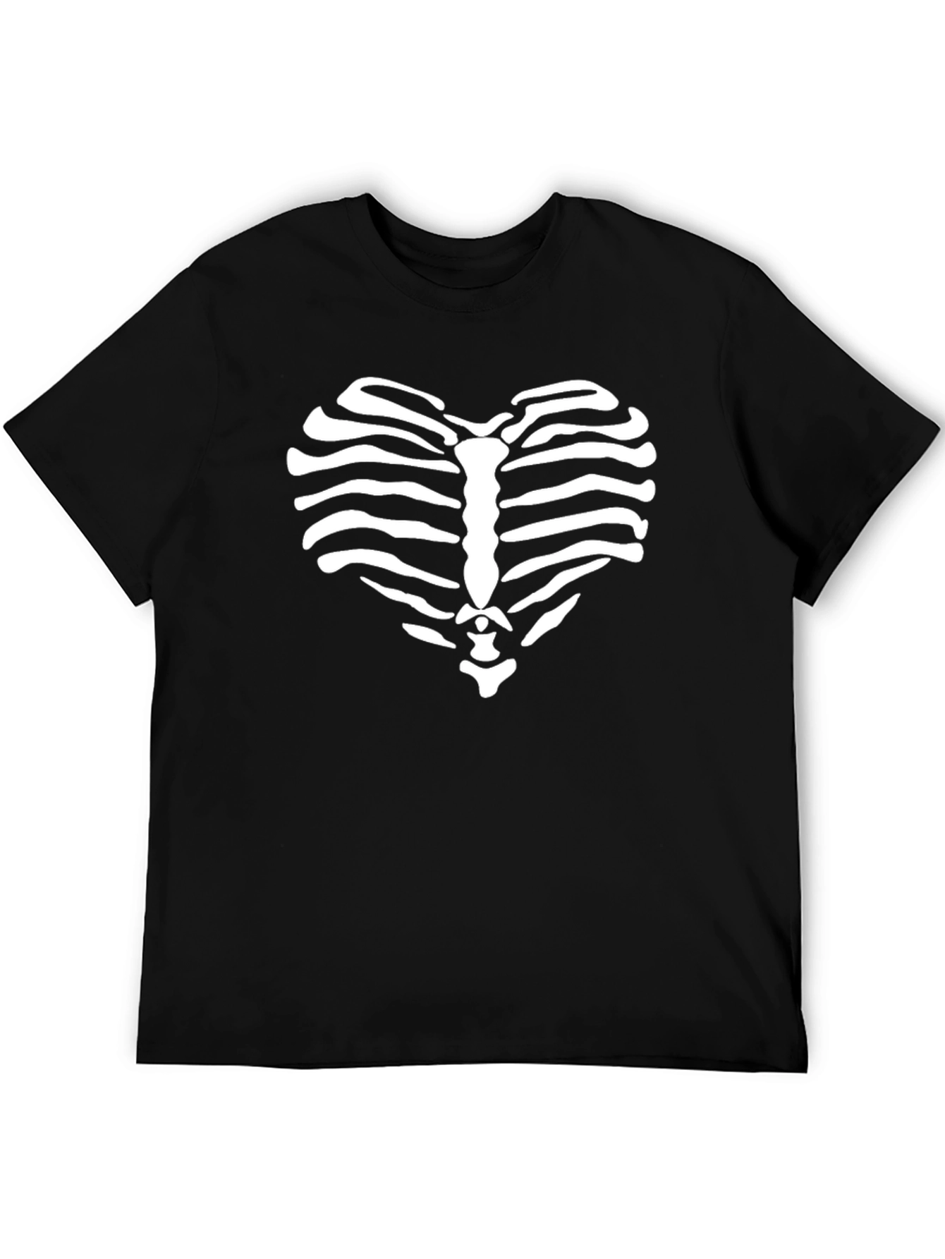 Heart Rib Cage Graphic Tee - Mens Black T-Shirt