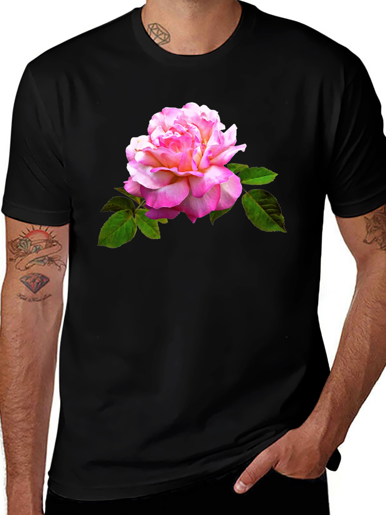 Rose Graphic Black T-Shirt