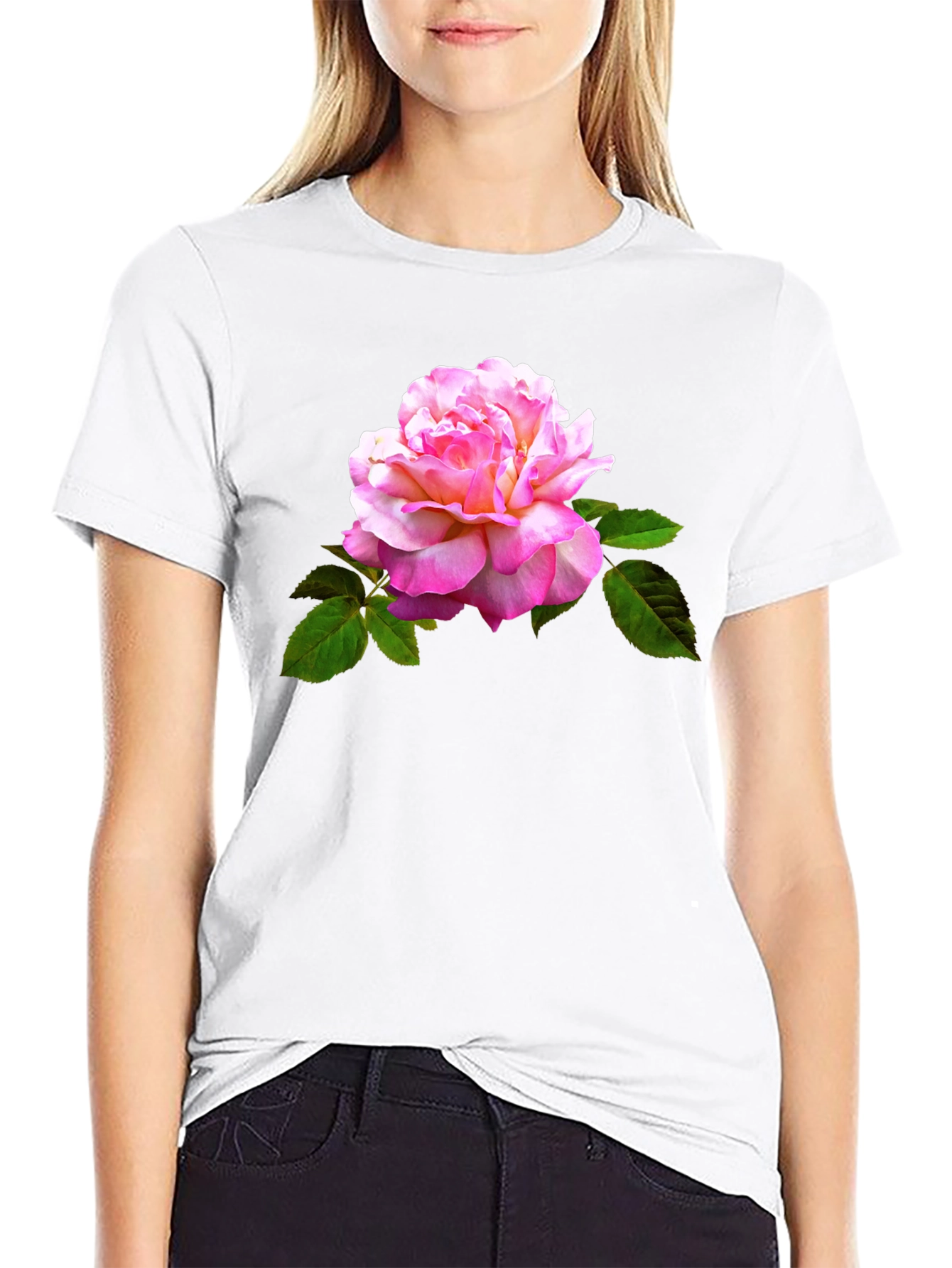 Rose Graphic Black T-Shirt