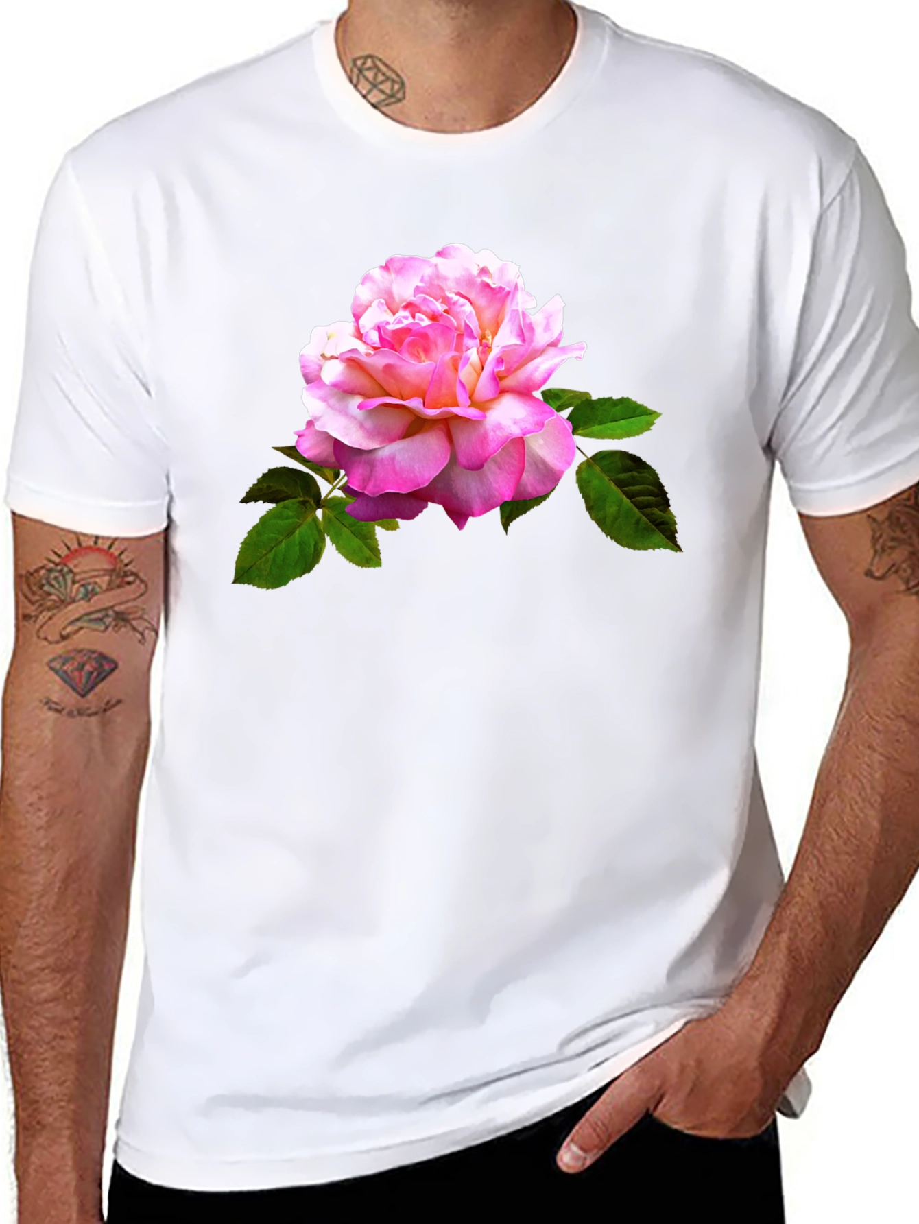 Rose Graphic Black T-Shirt