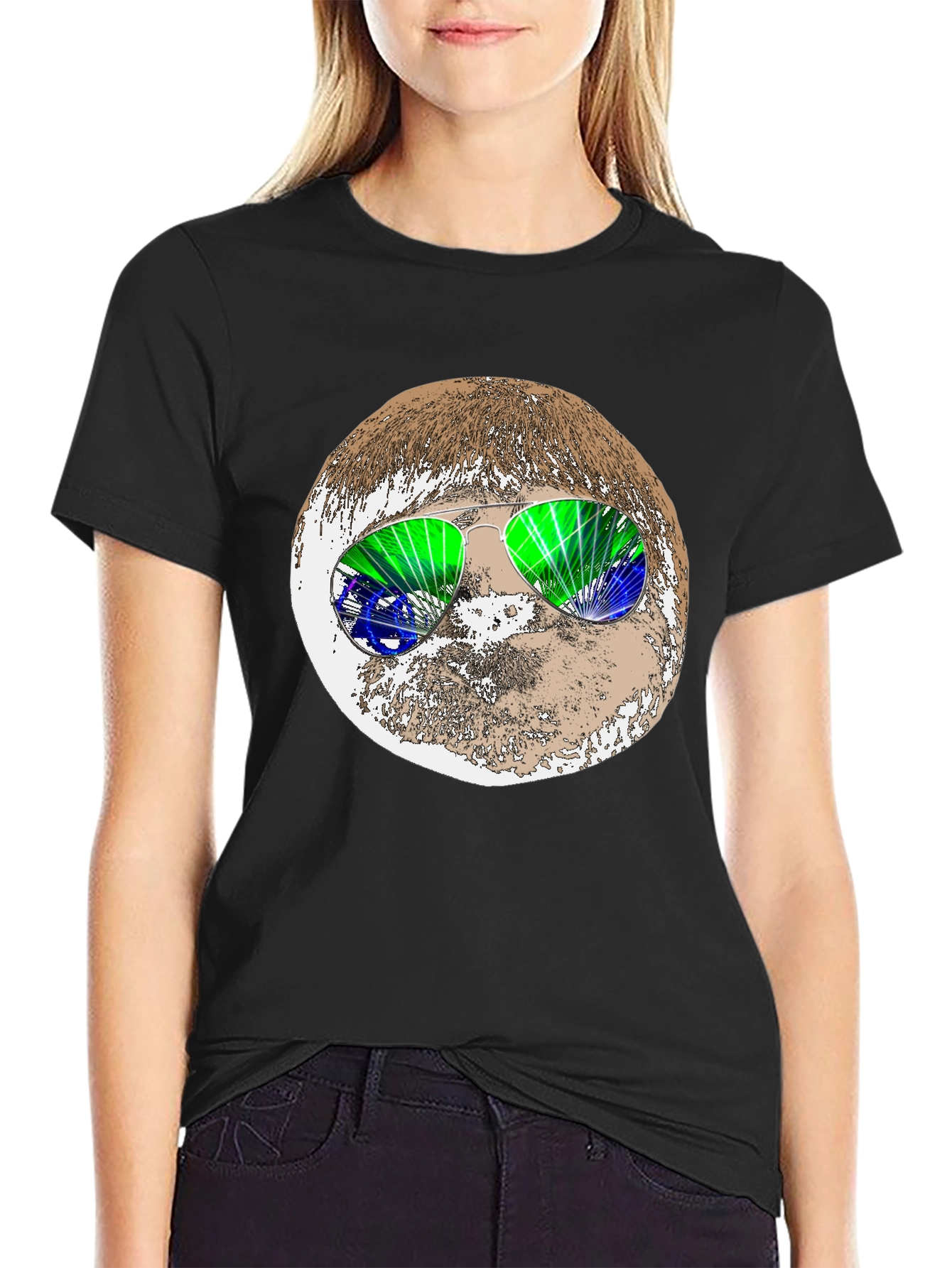 Retro Sloth Sunglasses Graphic Tee