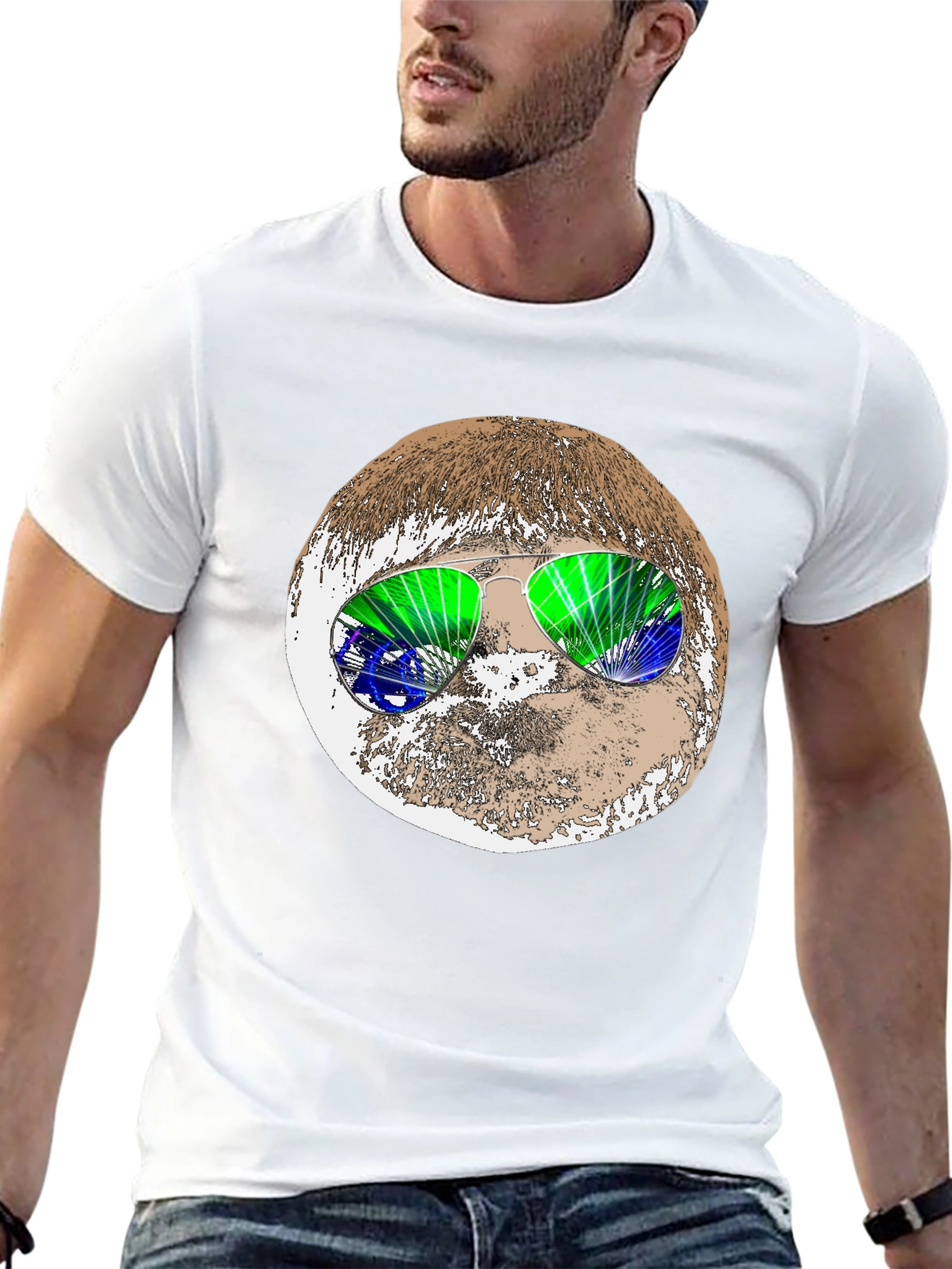 Retro Sloth Sunglasses Graphic Tee