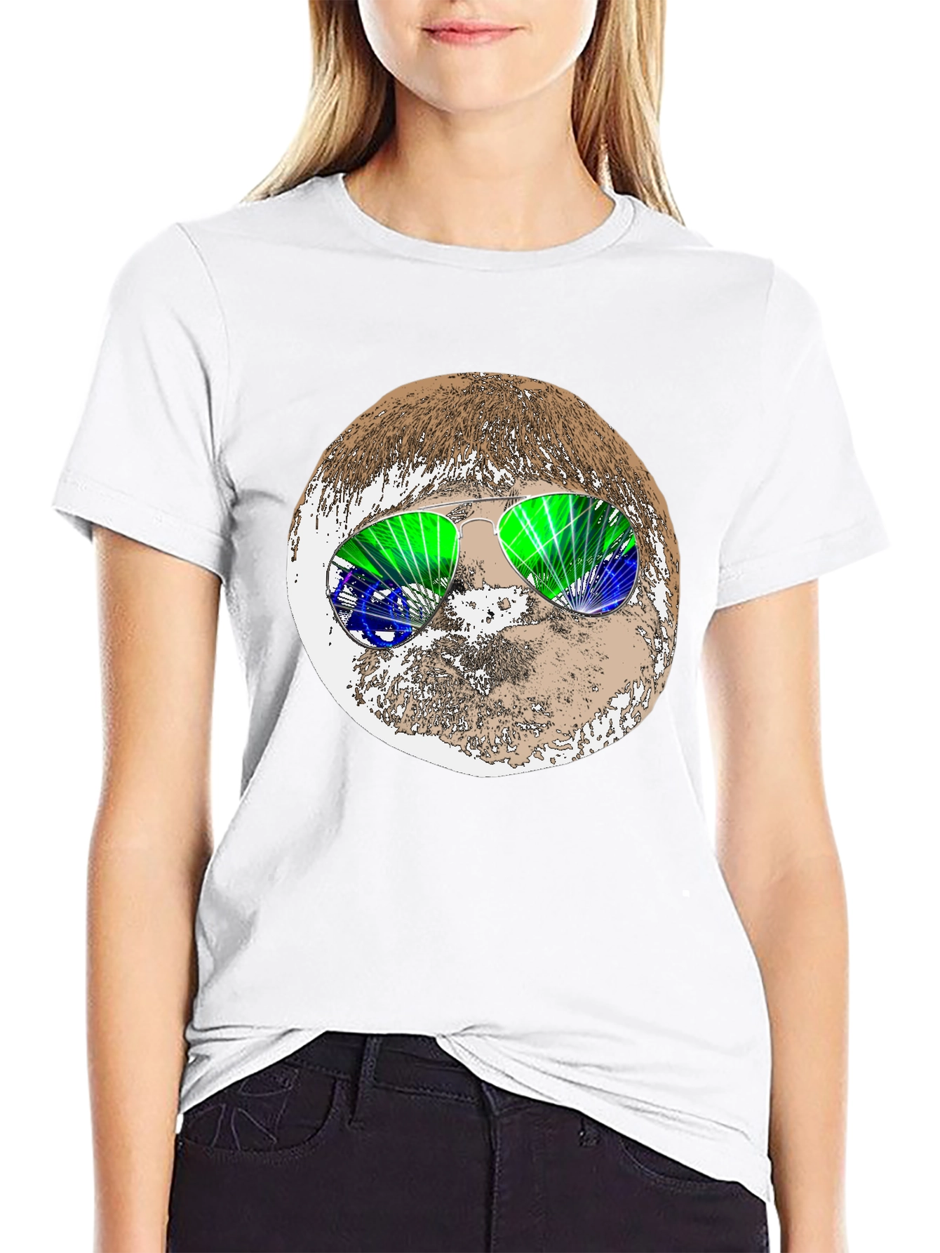Retro Sloth Sunglasses Graphic Tee