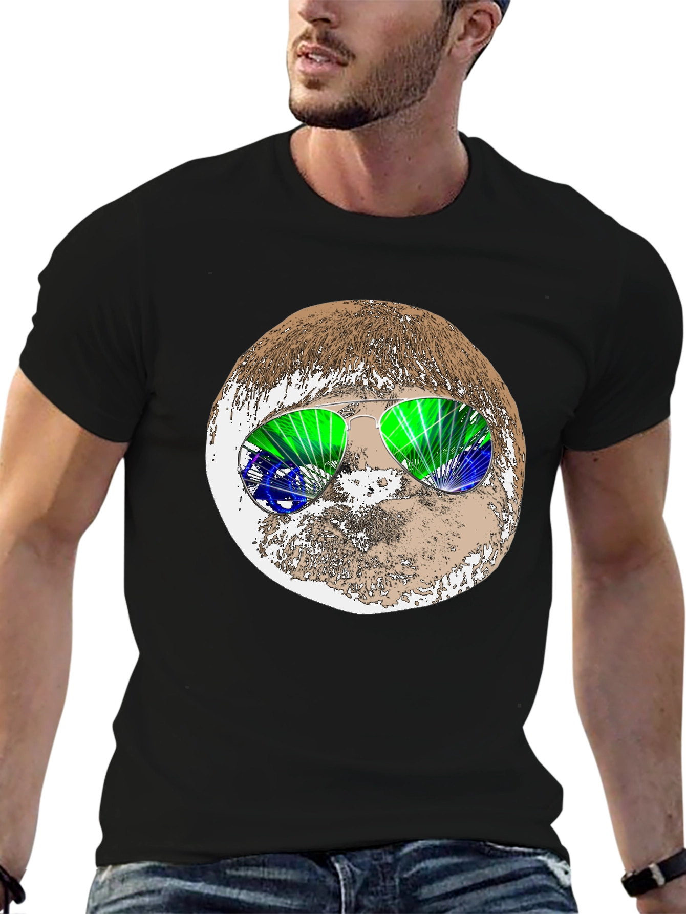 Retro Sloth Sunglasses Graphic Tee