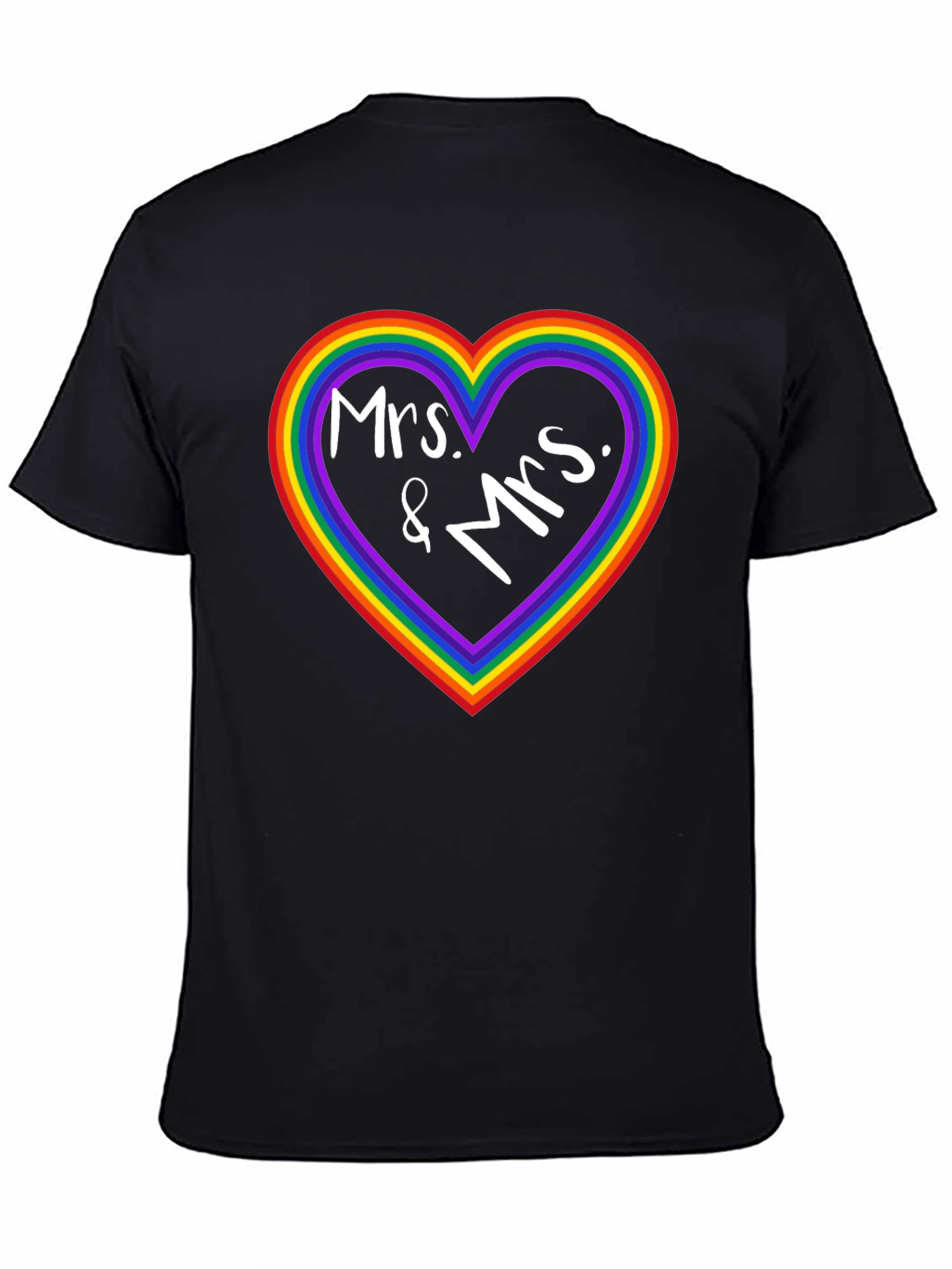 Mrs. & Mrs. Rainbow Heart Pride T-Shirt