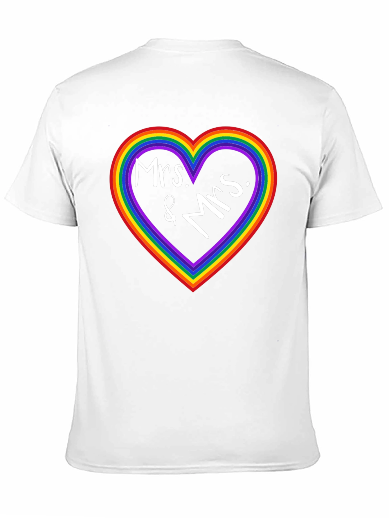 Mrs. & Mrs. Rainbow Heart Pride T-Shirt