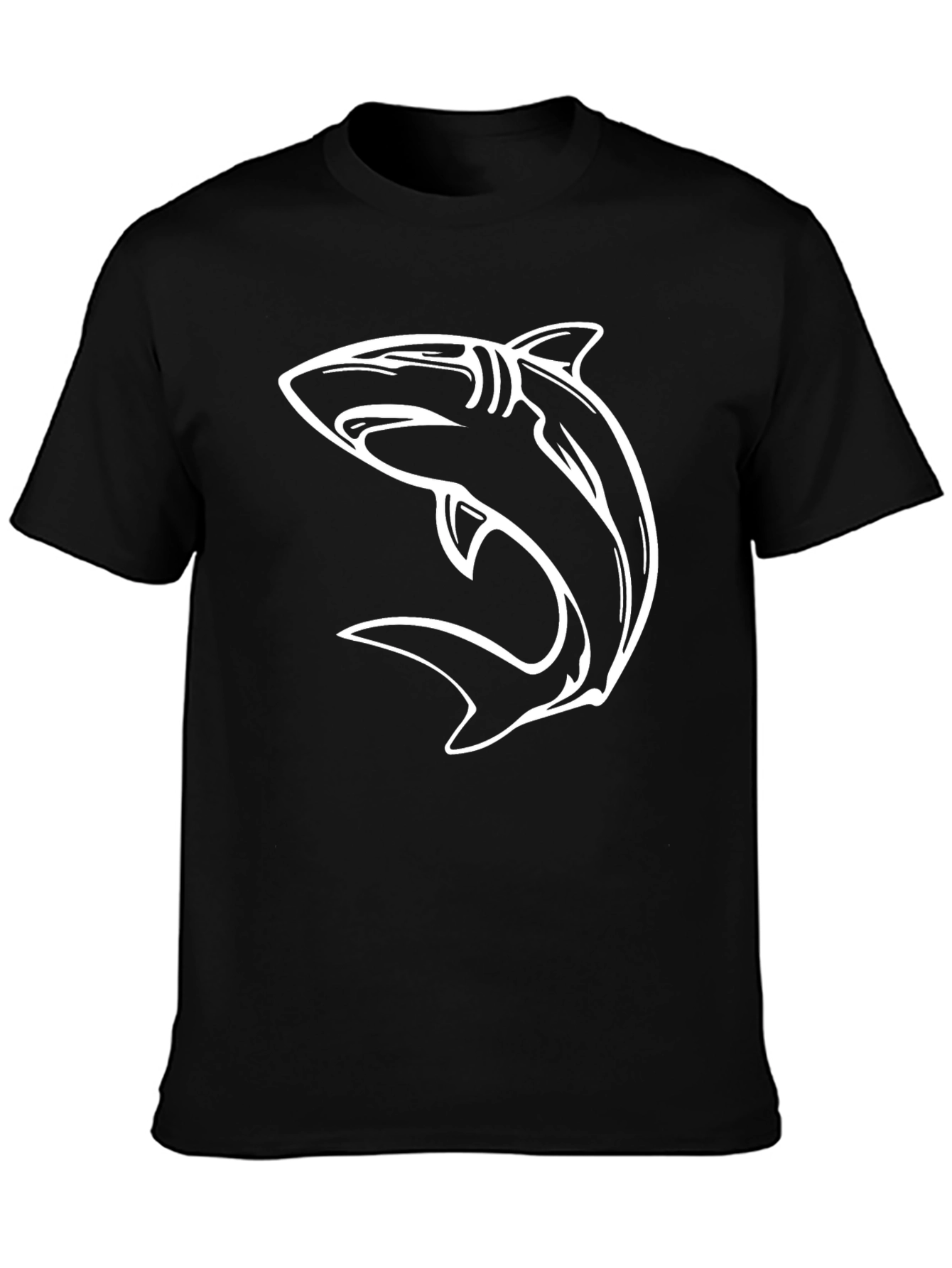 Mens Black Shark Graphic T-Shirt
