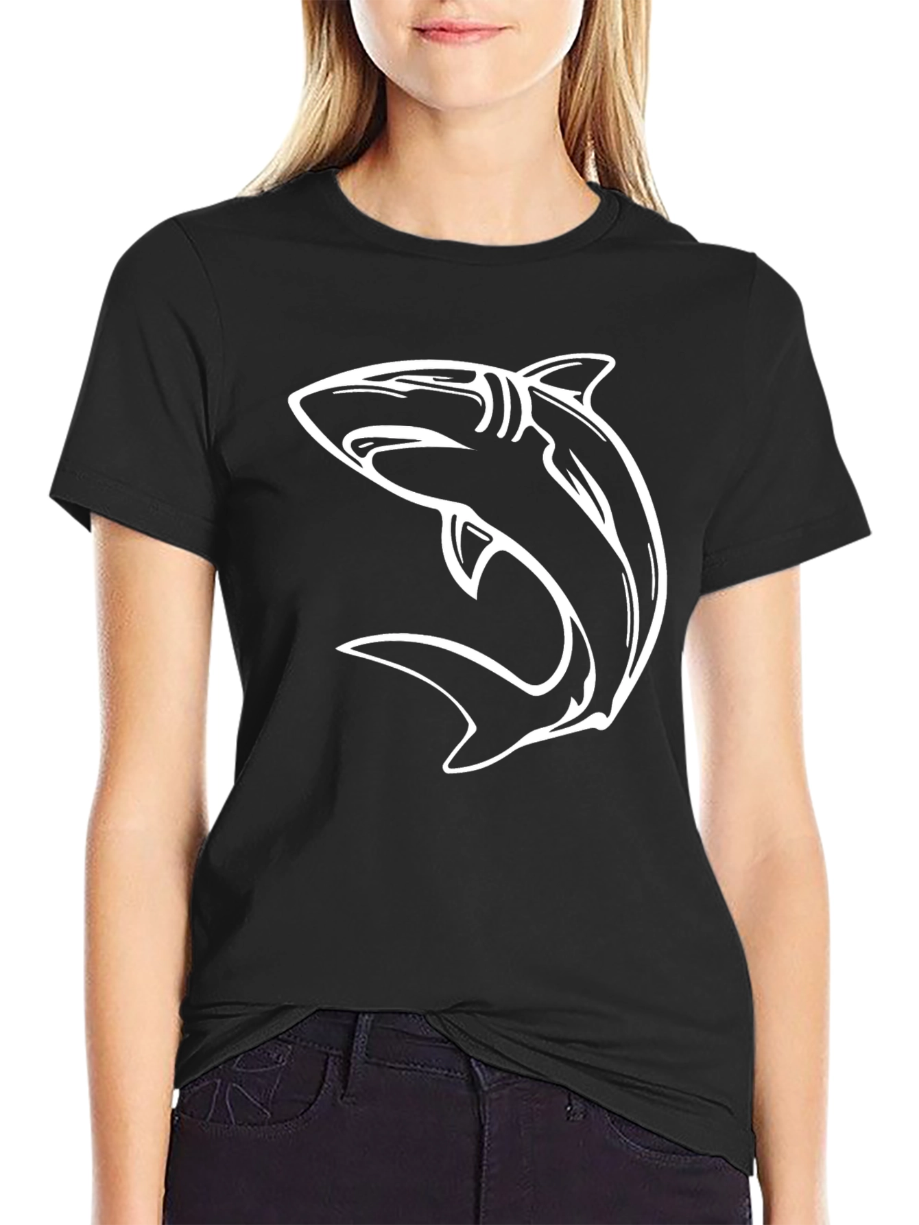 Mens Black Shark Graphic T-Shirt