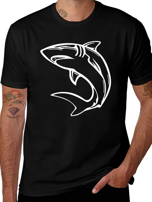 Mens Black Shark Graphic T-Shirt