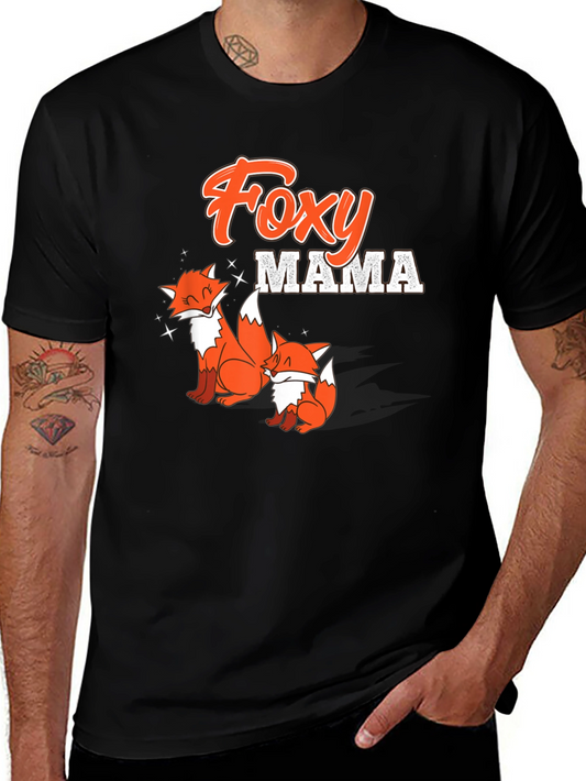Foxy Mama Graphic Tee - Cute Fox Family Design