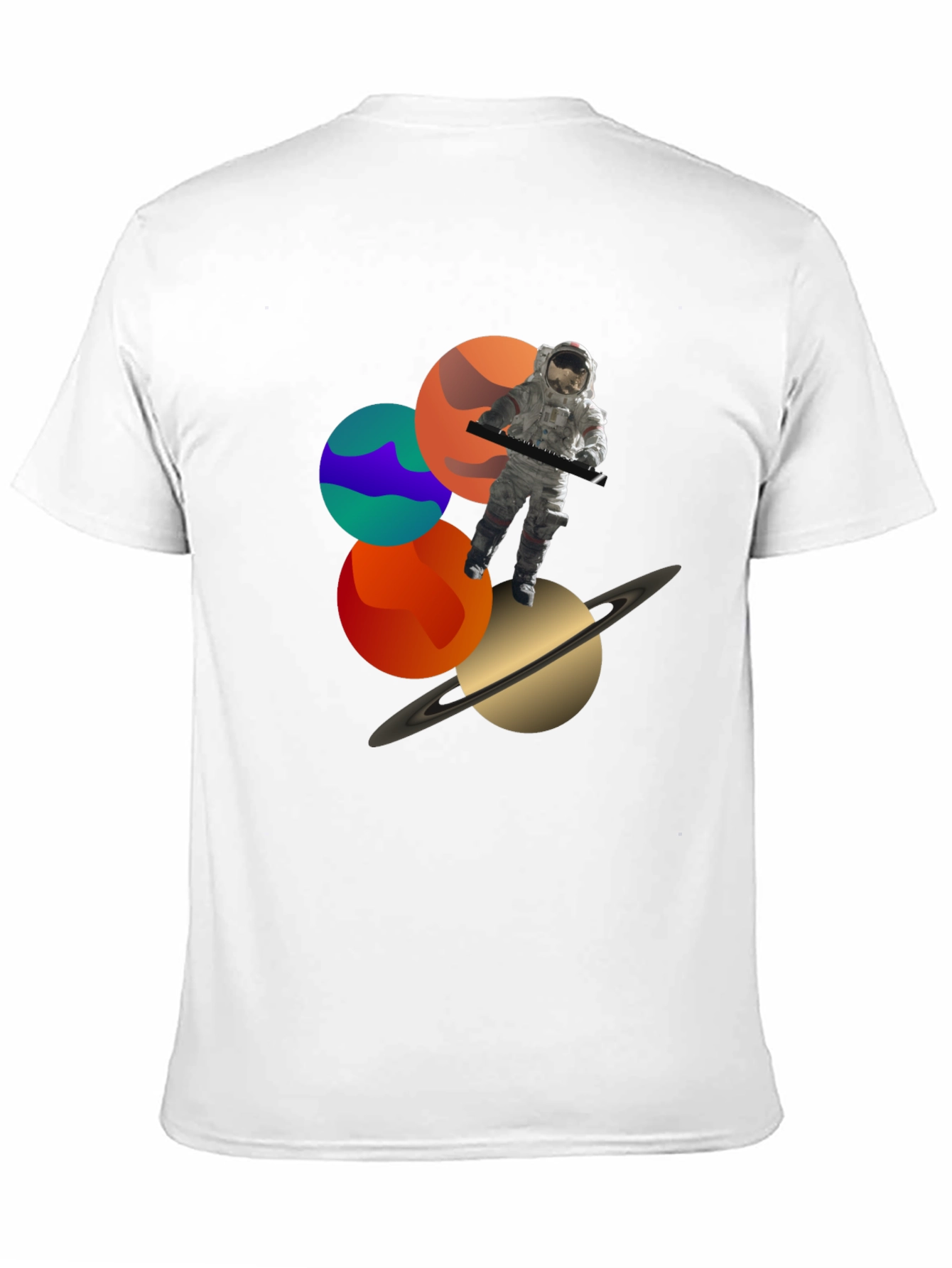 Cosmic Musician Graphic Tee - Space Astronaut Keyboardist T-Shirt