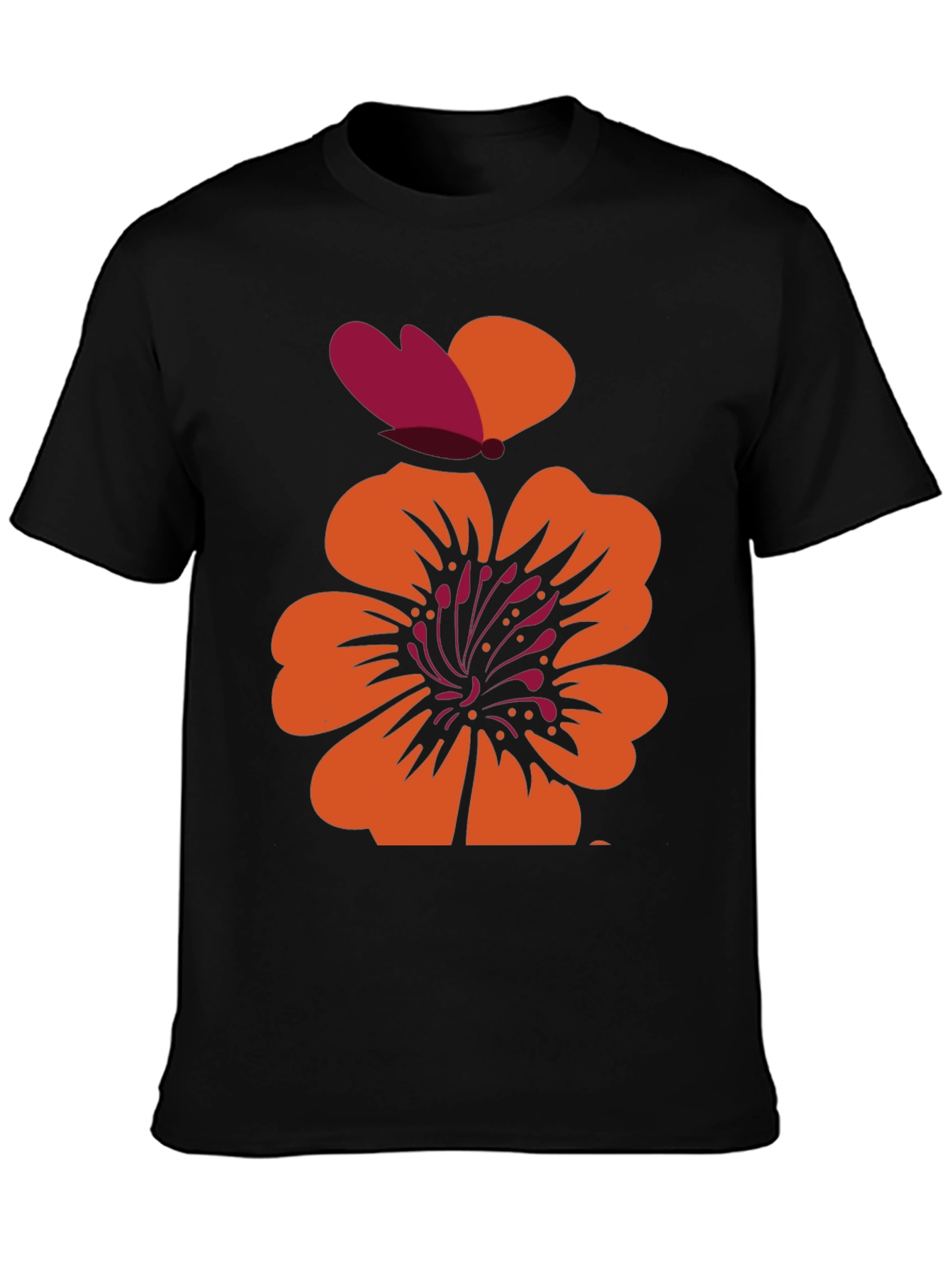 Floral Butterfly Graphic Print Tee