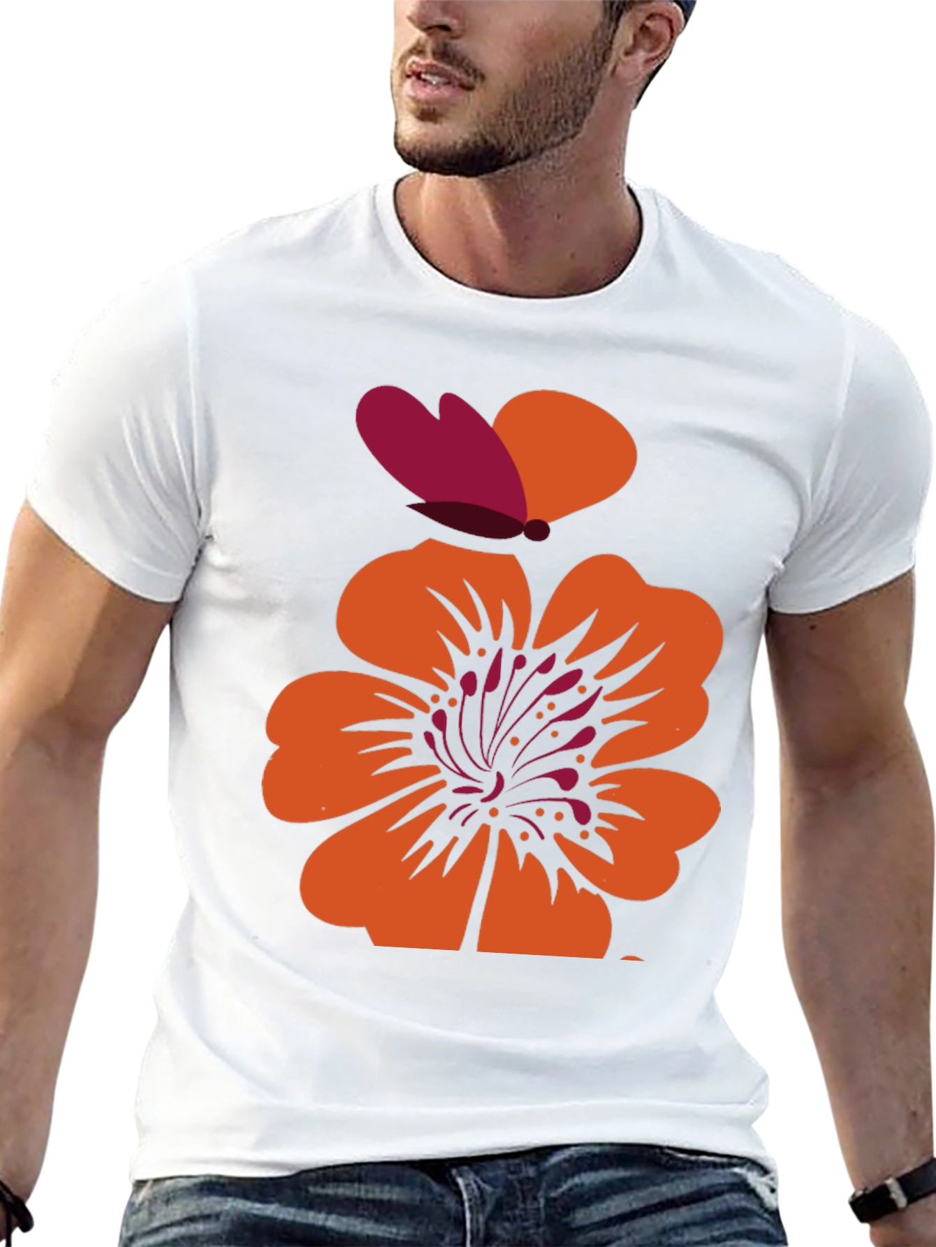 Floral Butterfly Graphic Print Tee