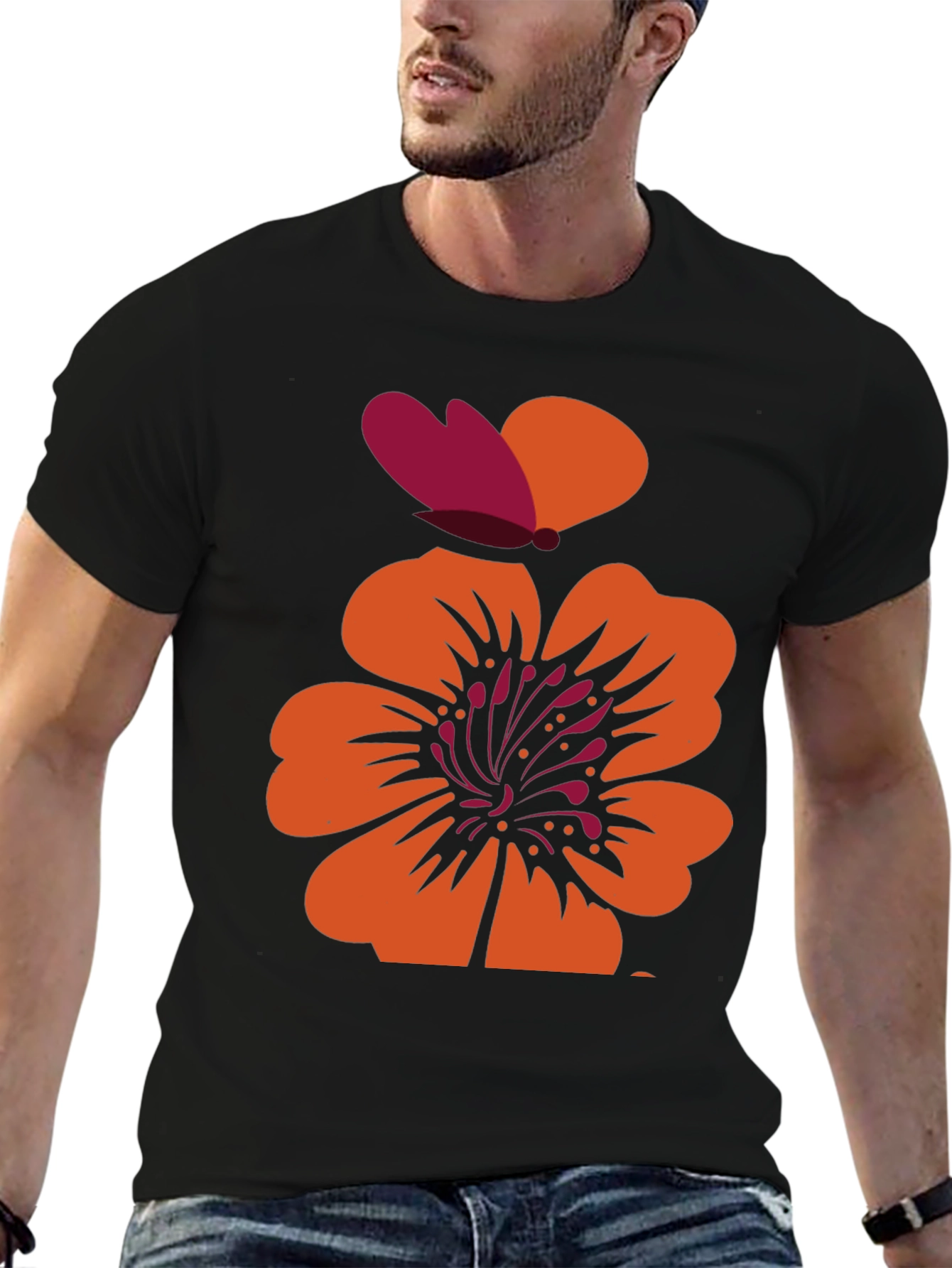 Floral Butterfly Graphic Print Tee