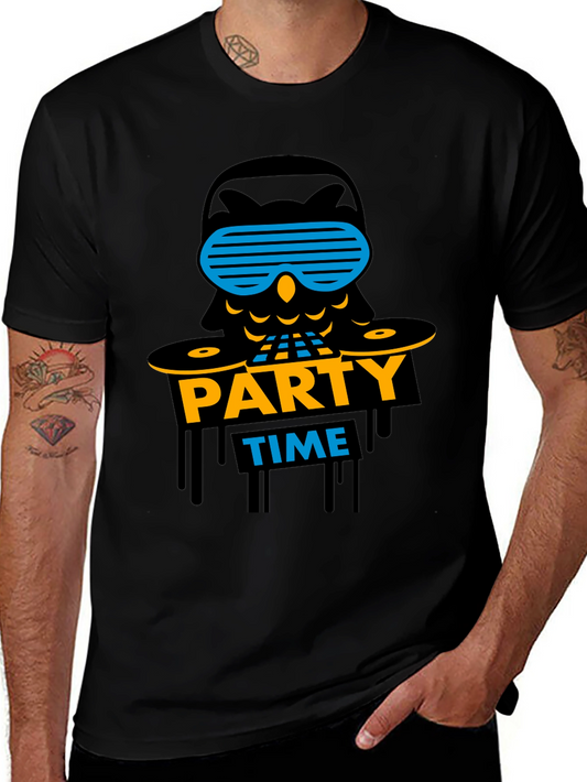 Party Time Owl Graphic T-Shirt