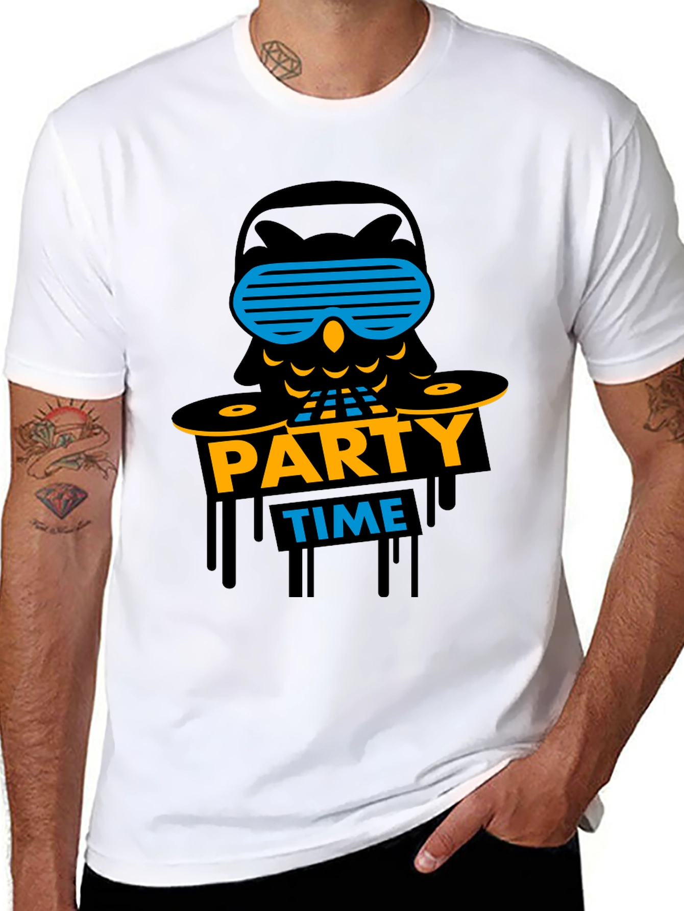 Party Time Owl Graphic T-Shirt