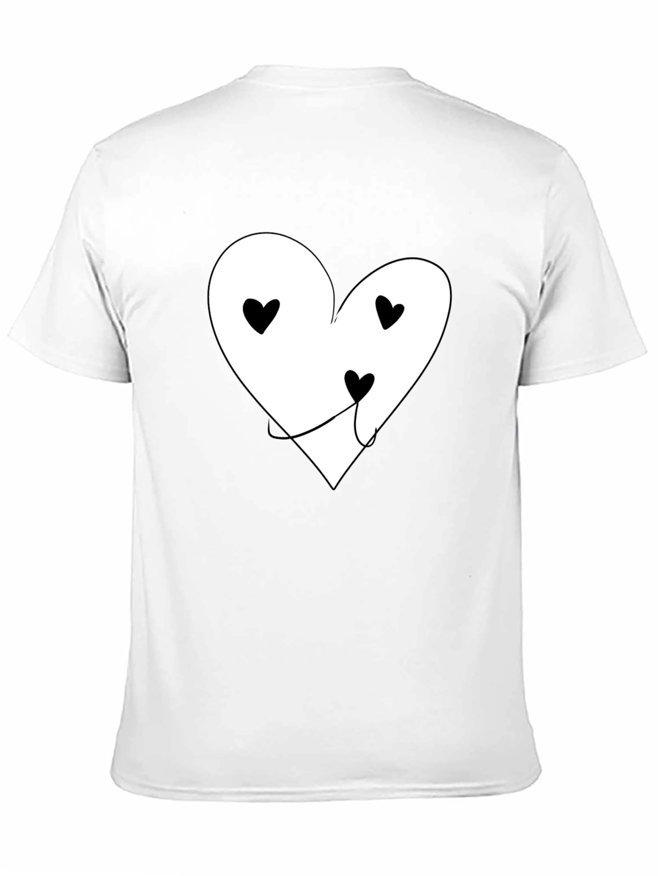 Heart Face Graphic T-Shirt - Black