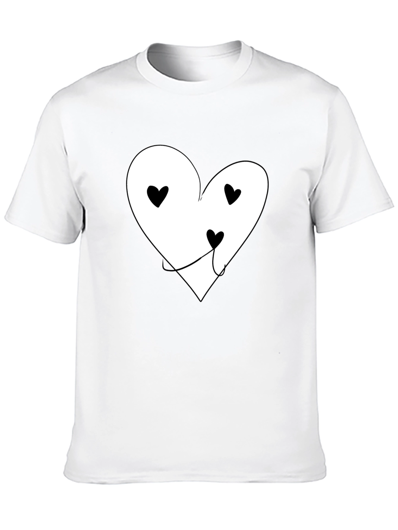 Heart Face Graphic T-Shirt - Black