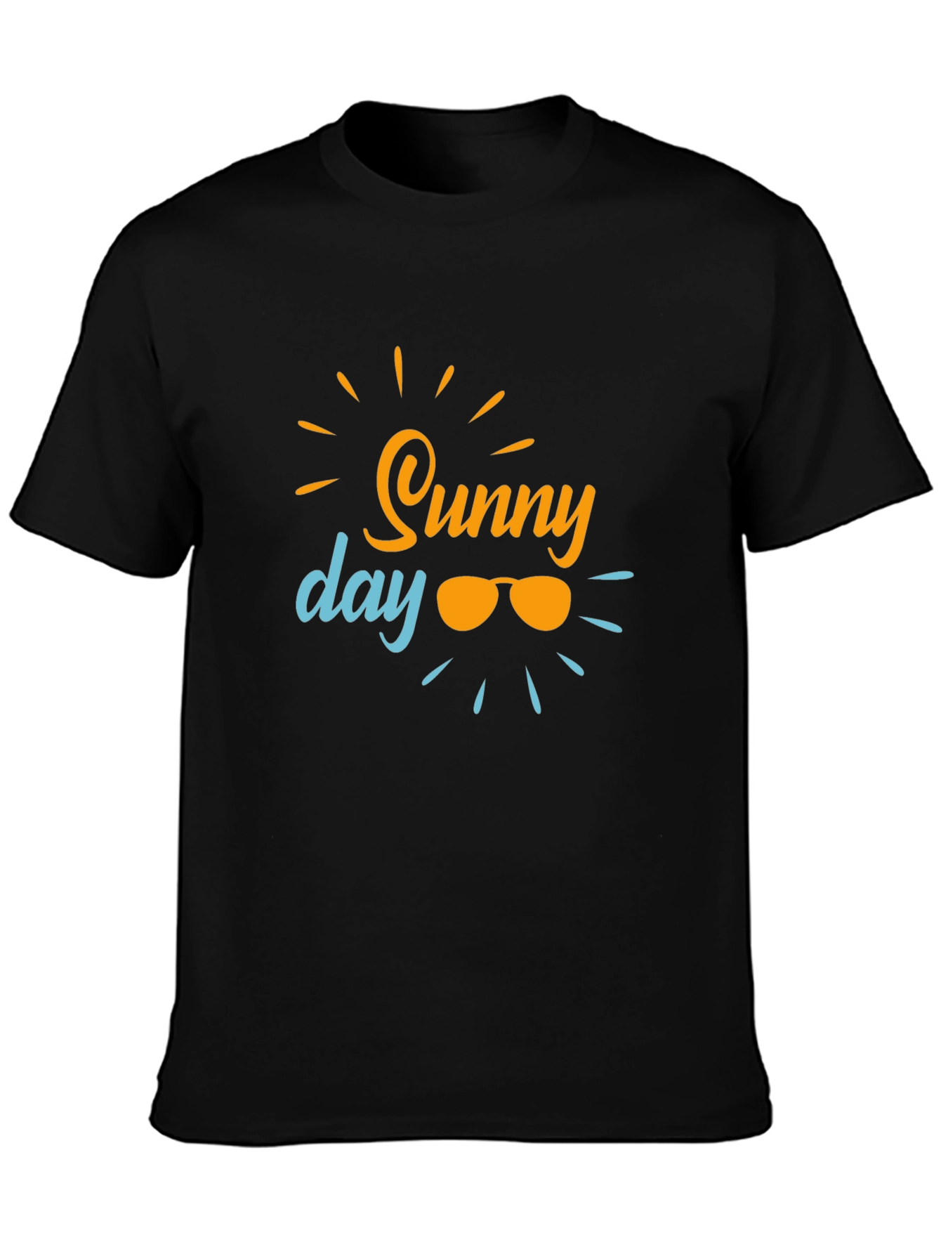 Sunny Day Graphic Tee - Black Cotton T-Shirt