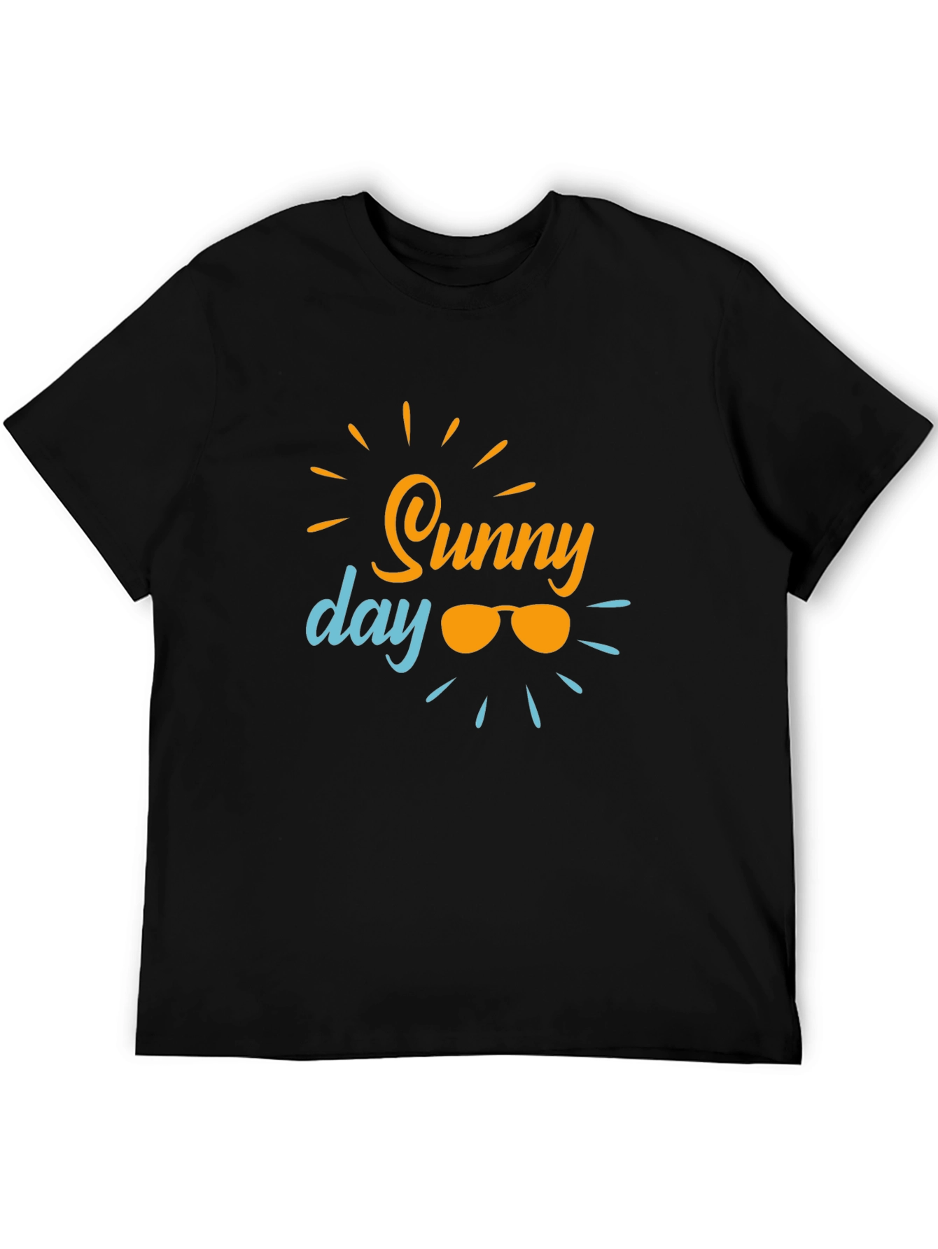 Sunny Day Graphic Tee - Black Cotton T-Shirt