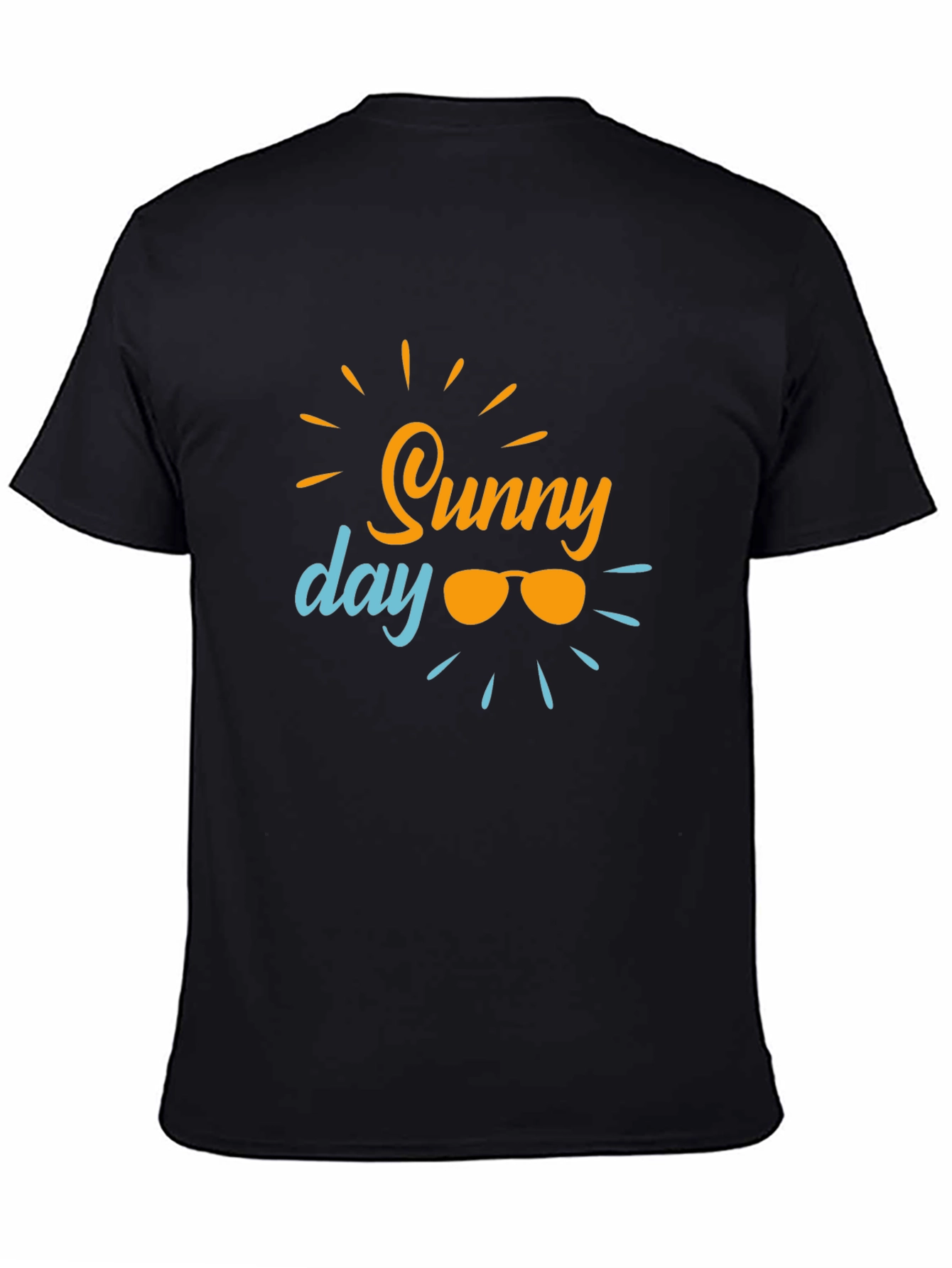 Sunny Day Graphic Tee - Black Cotton T-Shirt