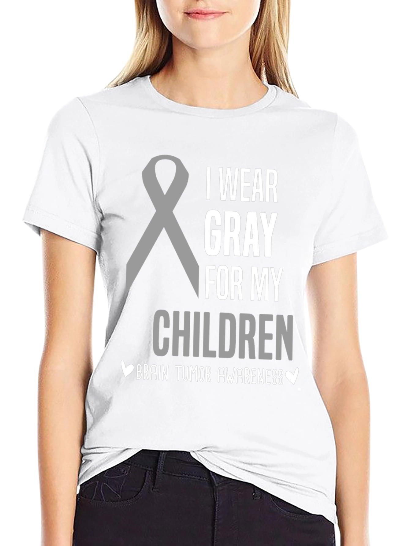 Gray Ribbon Brain Tumor Awareness T-Shirt