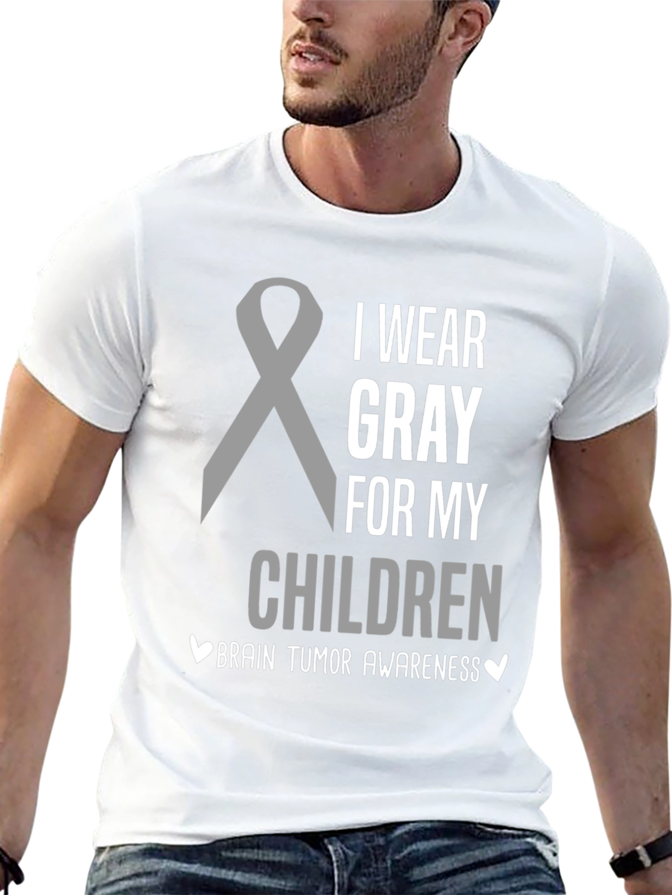 Gray Ribbon Brain Tumor Awareness T-Shirt