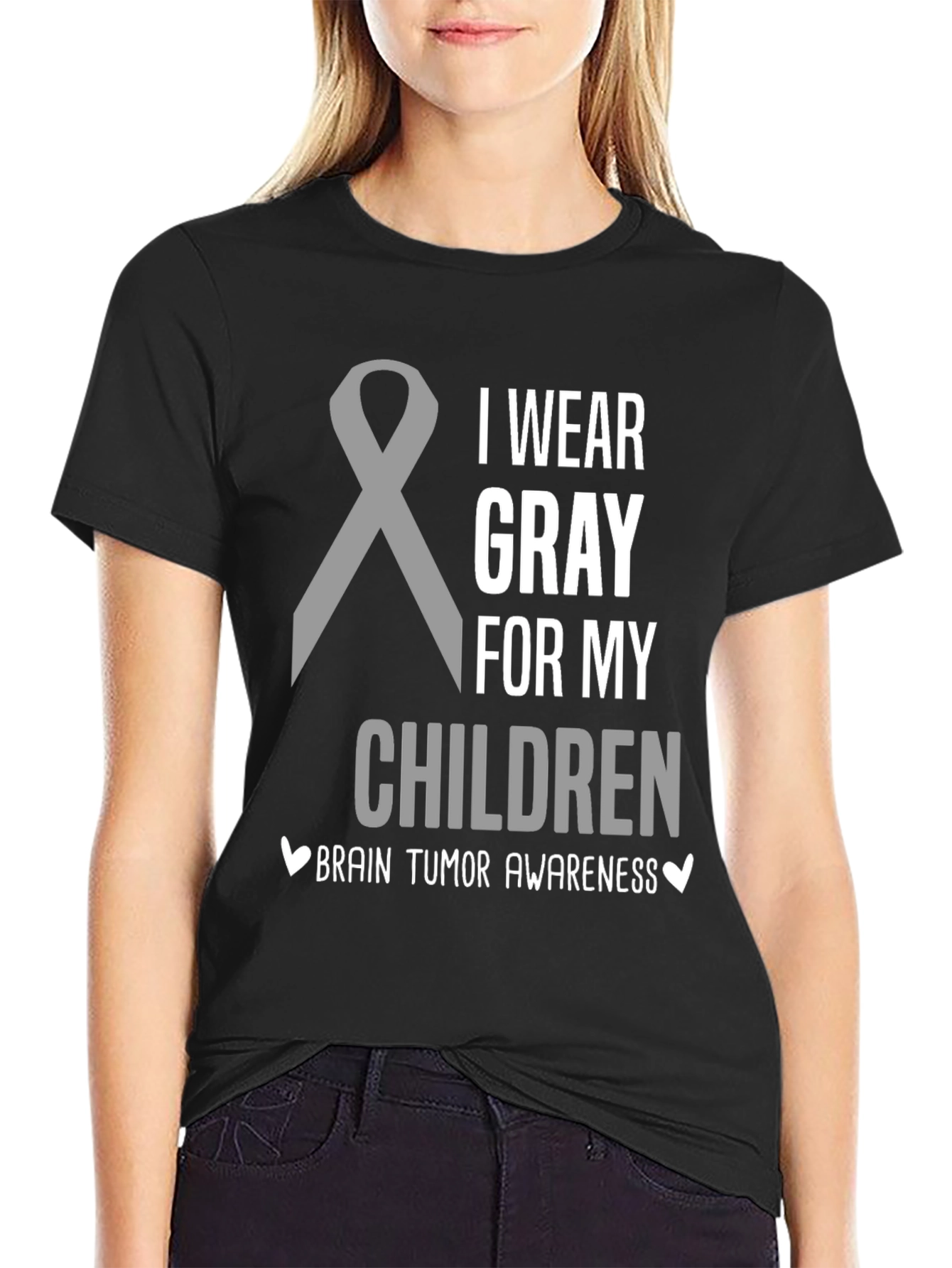 Gray Ribbon Brain Tumor Awareness T-Shirt