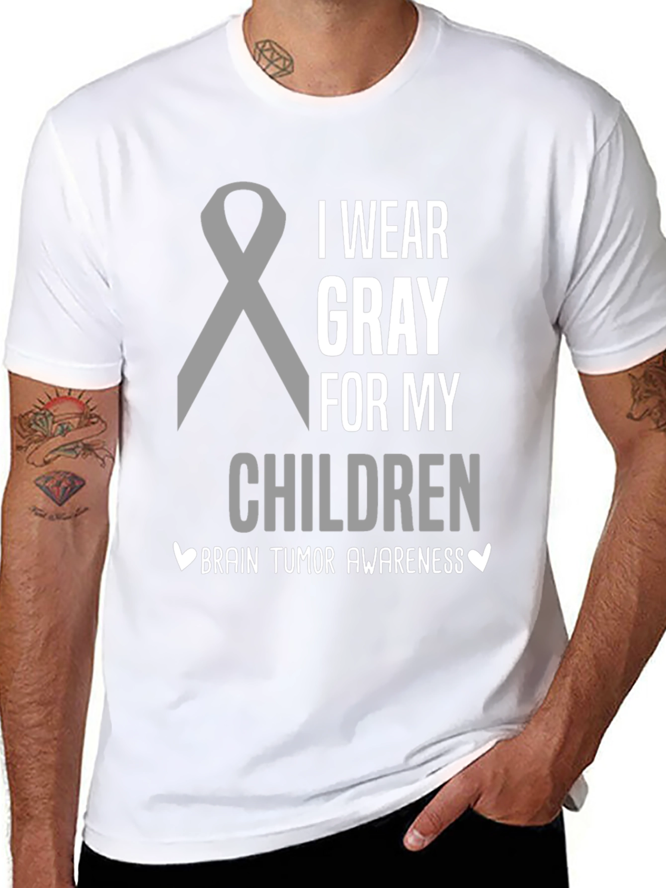 Gray Ribbon Brain Tumor Awareness T-Shirt