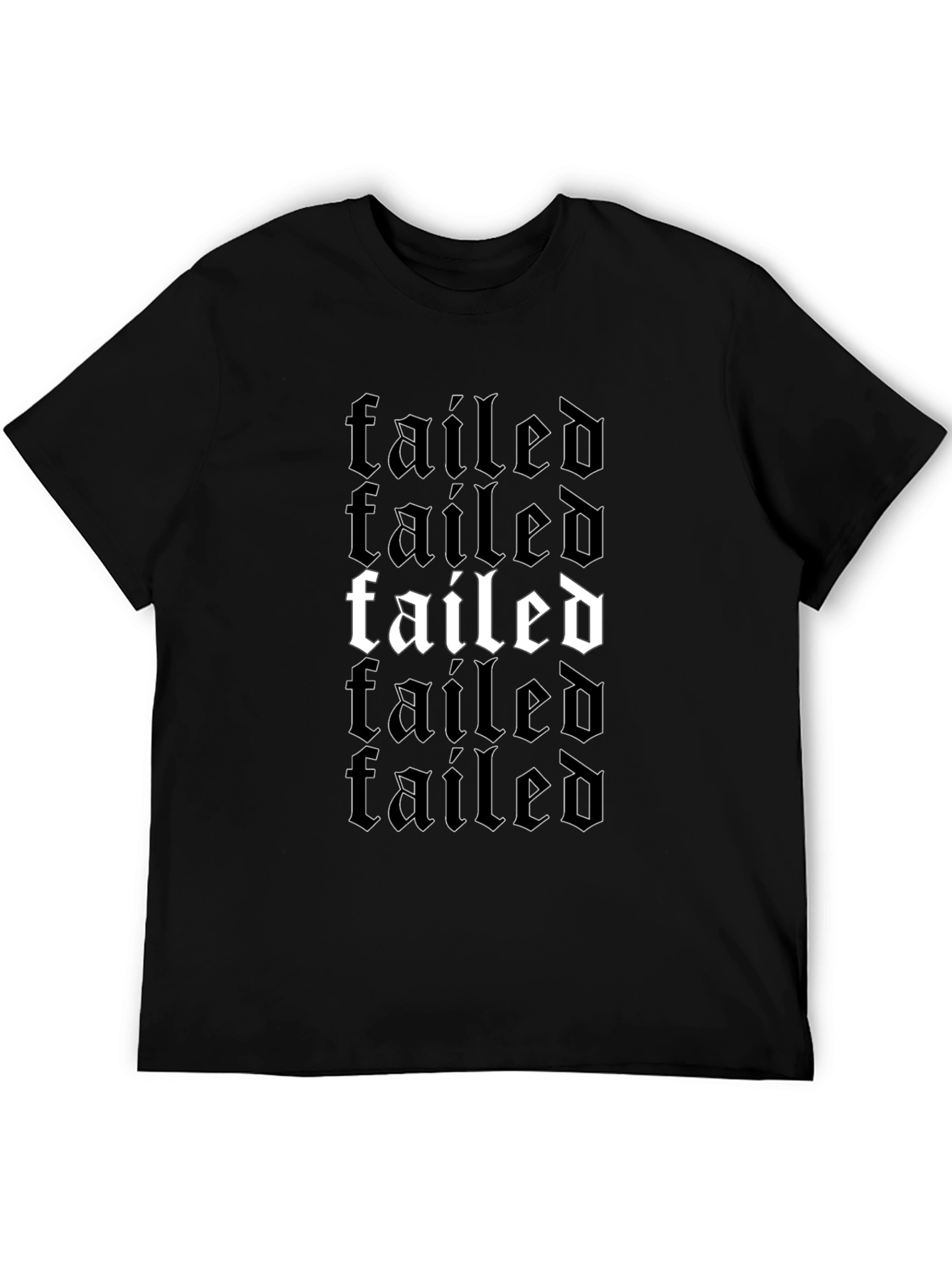 Failed Graphic Print Black T-Shirt