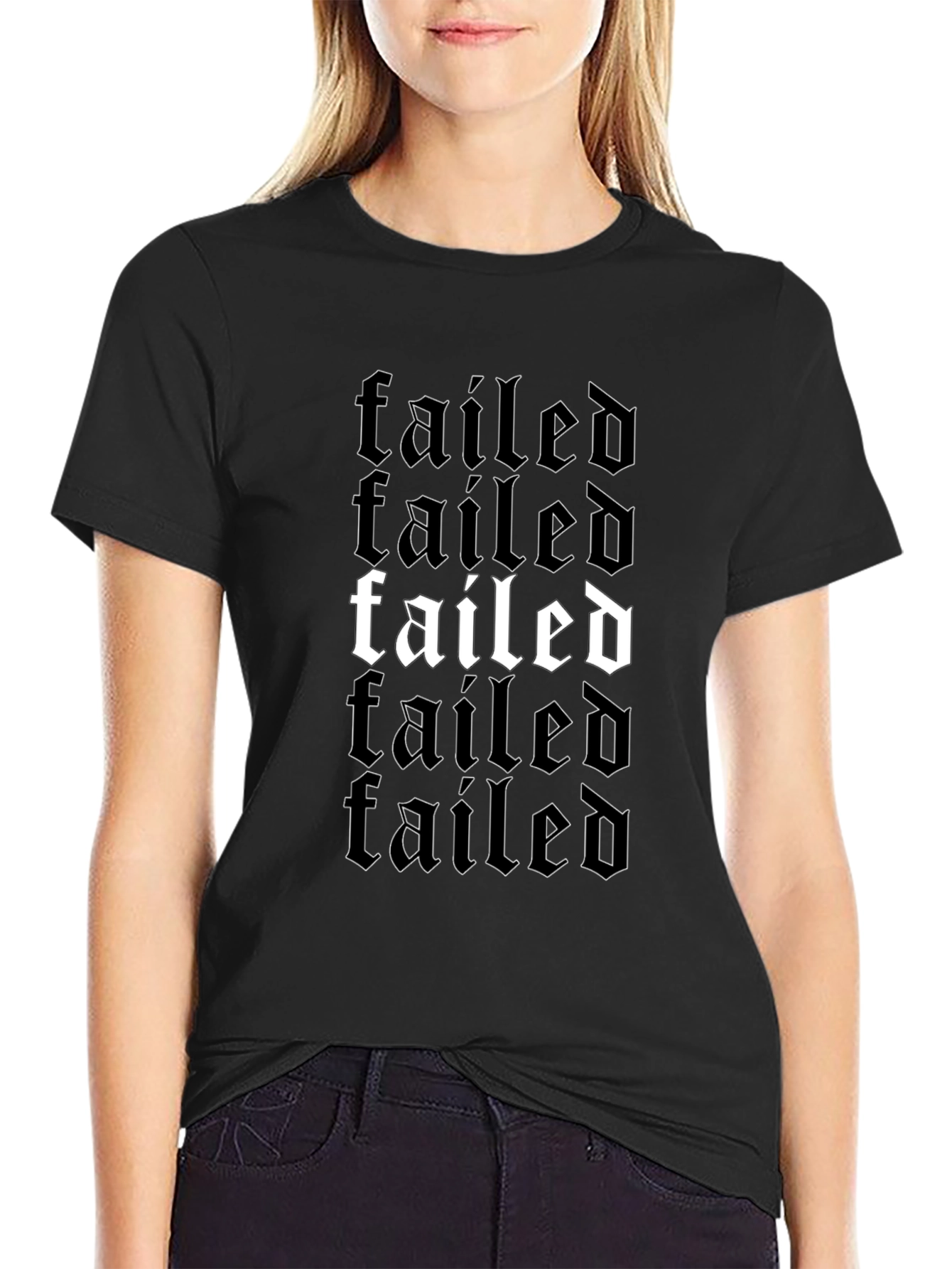 Failed Graphic Print Black T-Shirt