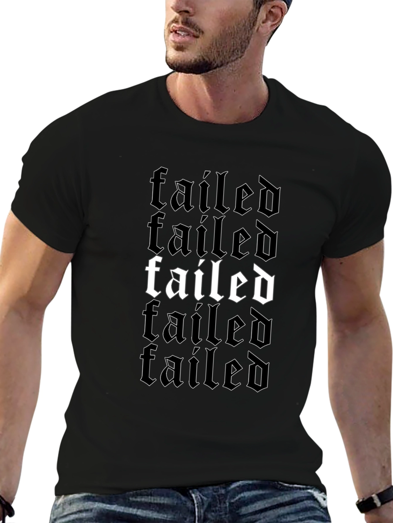 Failed Graphic Print Black T-Shirt
