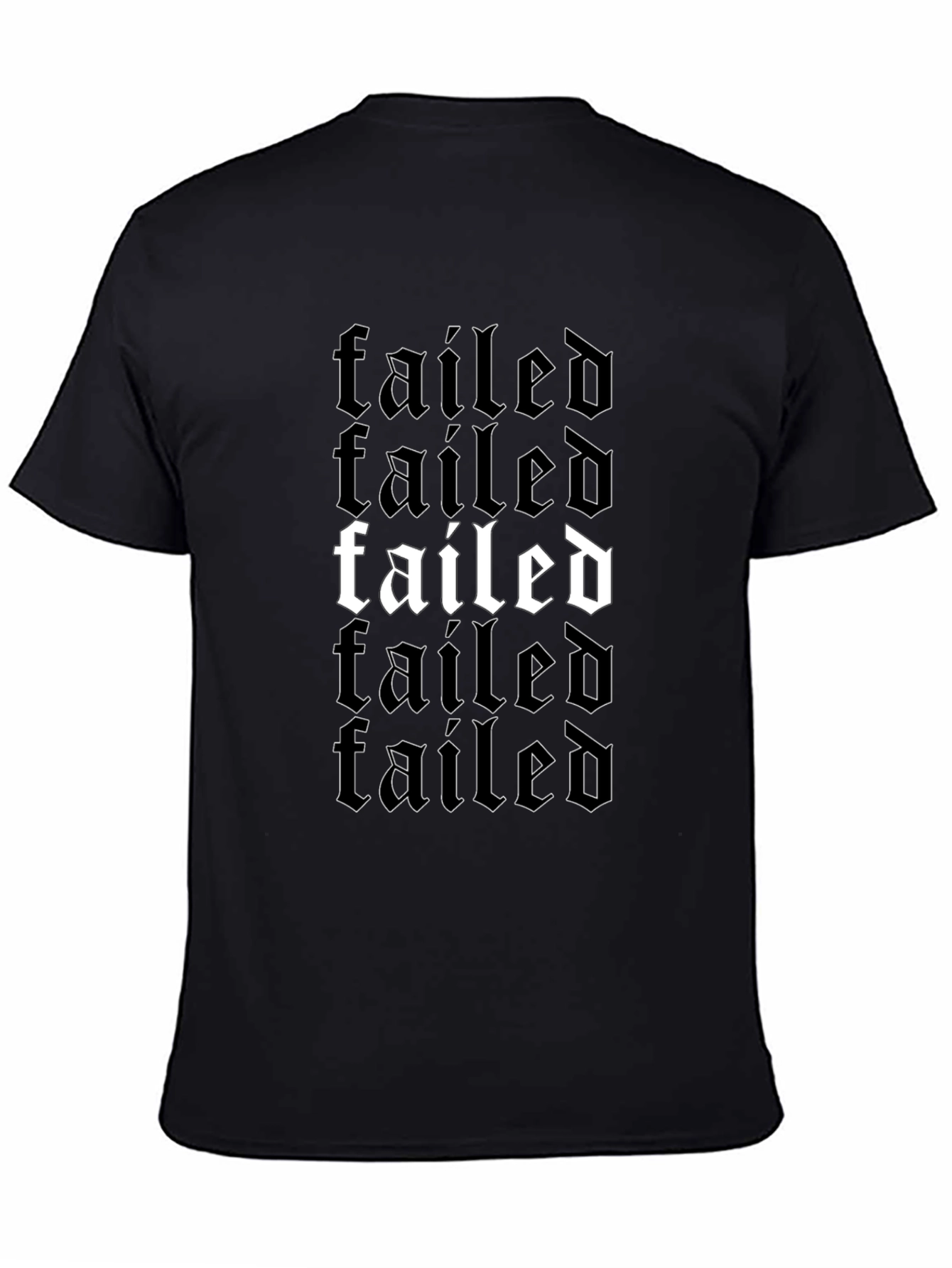 Failed Graphic Print Black T-Shirt