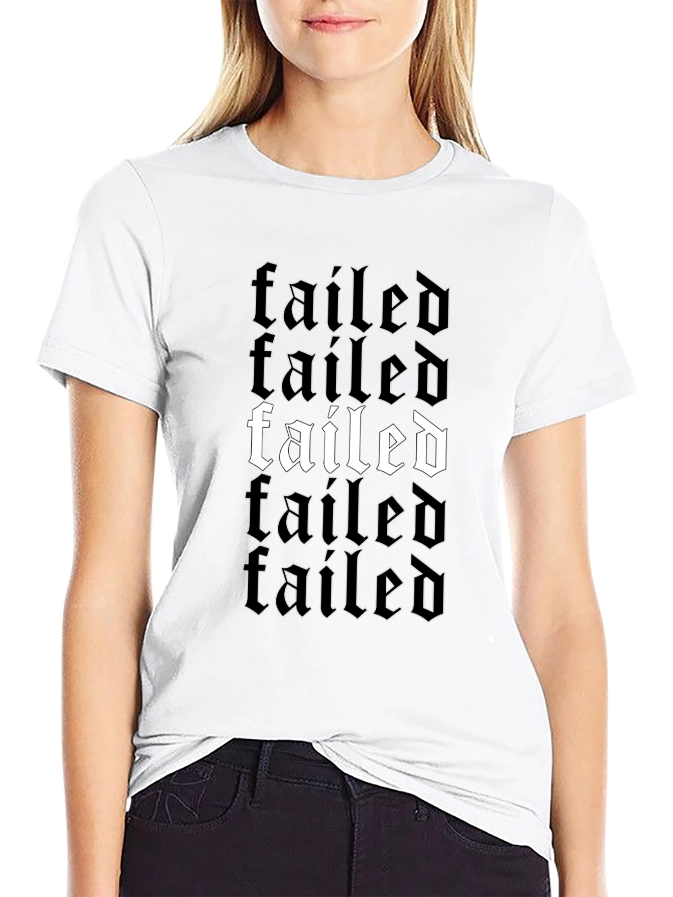 Failed Graphic Print Black T-Shirt